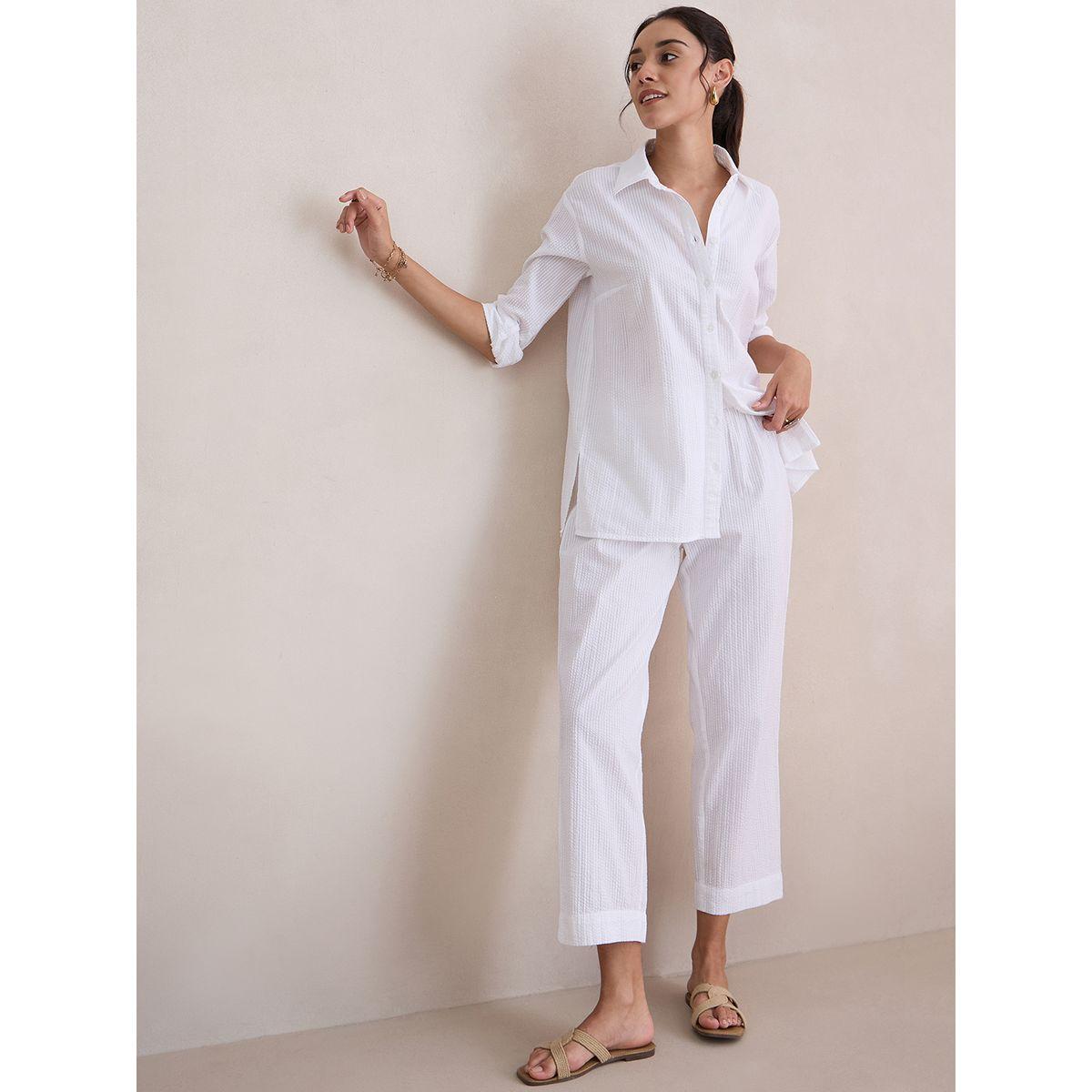 طقم منسق من بنطال وبلوزة بتفاصيل بارزة الملمس فِميلا × ستايلي-women-clothing-coordsets-image-7