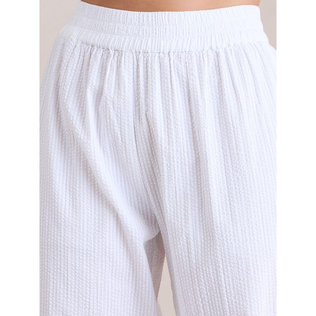 طقم منسق من بنطال وبلوزة بتفاصيل بارزة الملمس فِميلا × ستايلي-women-clothing-coordsets-image-8