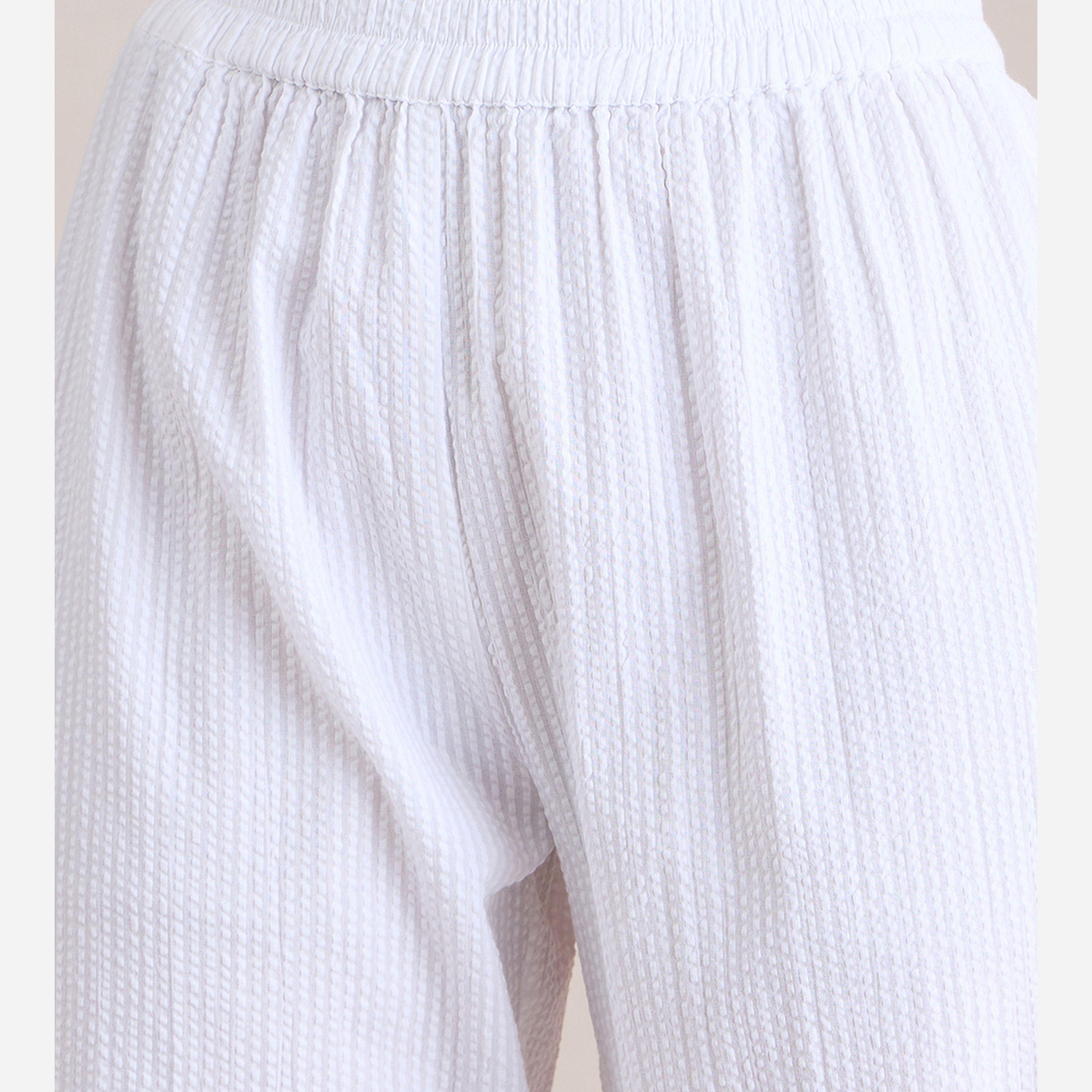 Femmella X Styli Seersucker Longline Shirt And Pants Co-Ords-women-clothing-coordsets-image-8