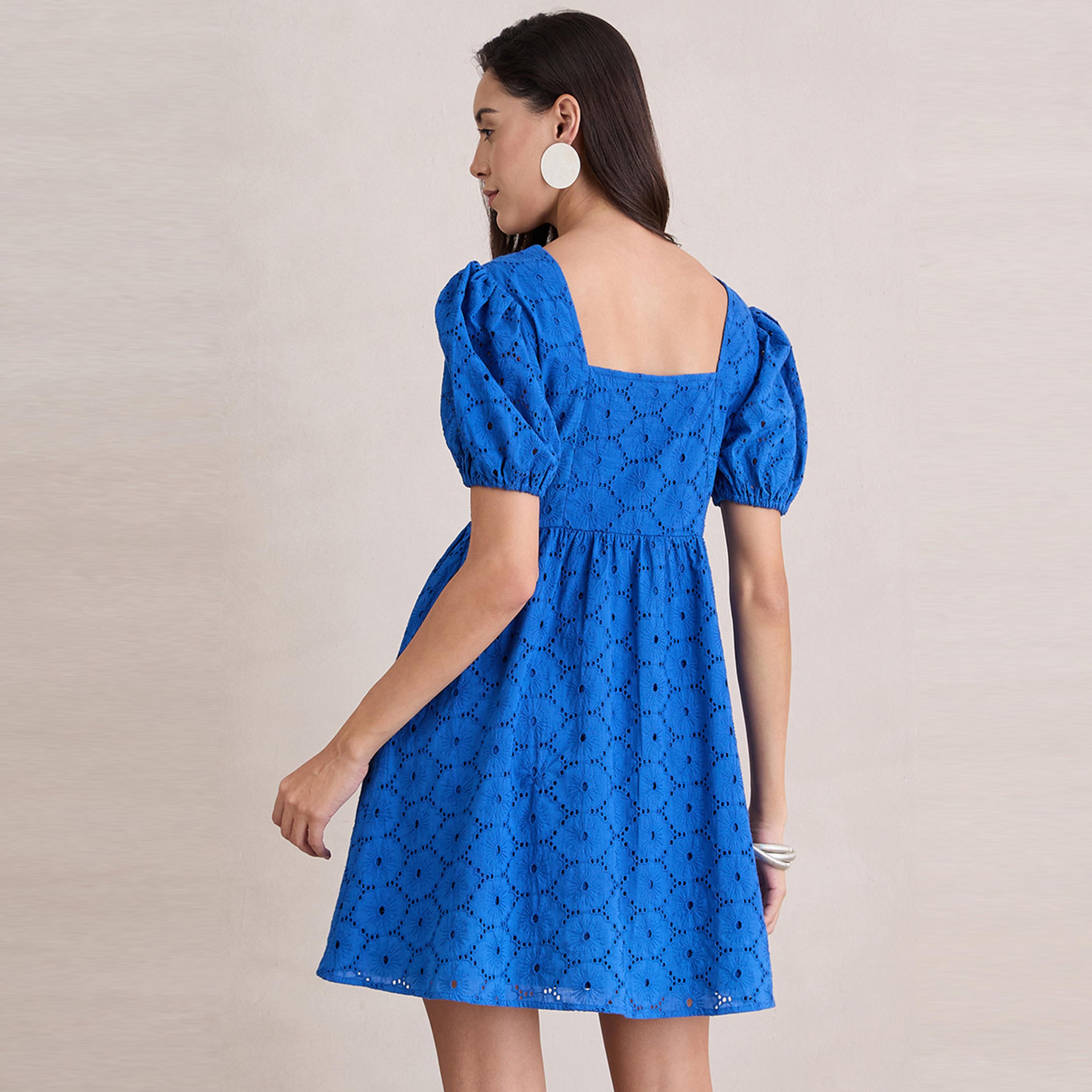 فستان قصير شيفلي بياقة واسعة فِميلا × ستايلي-women-clothing-dresses-image-7
