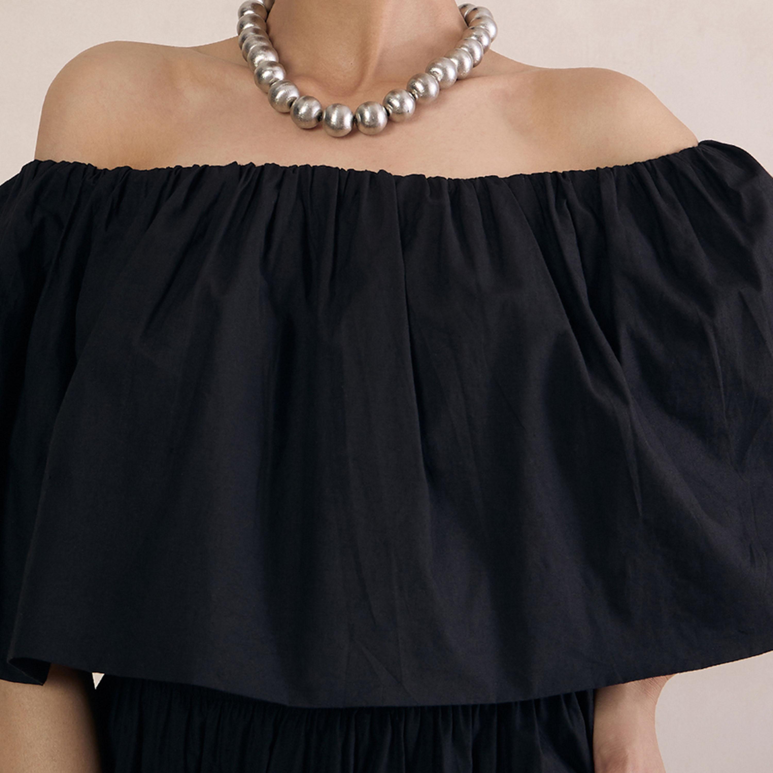 Femmella X Styli  Poplin Off Shoulder Neck A-Line Mini Dress-women-clothing-dresses-image-4
