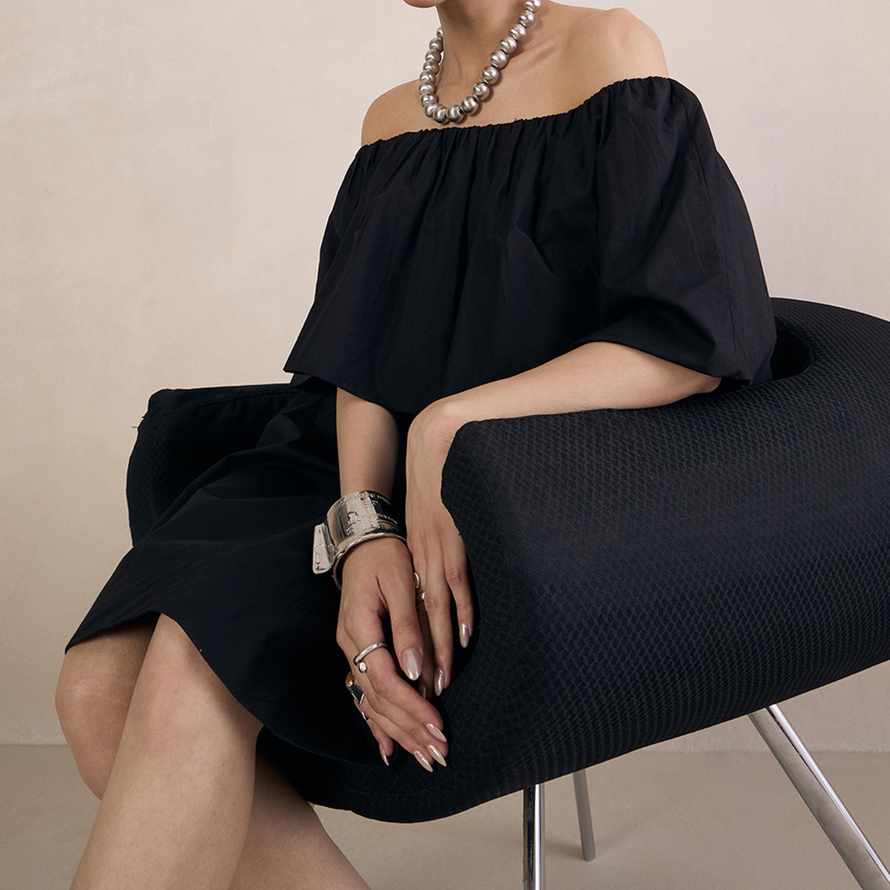 فستان قصير بوبلين بأكتاف مكشوفة فِميلا × ستايلي-women-clothing-dresses-image-6