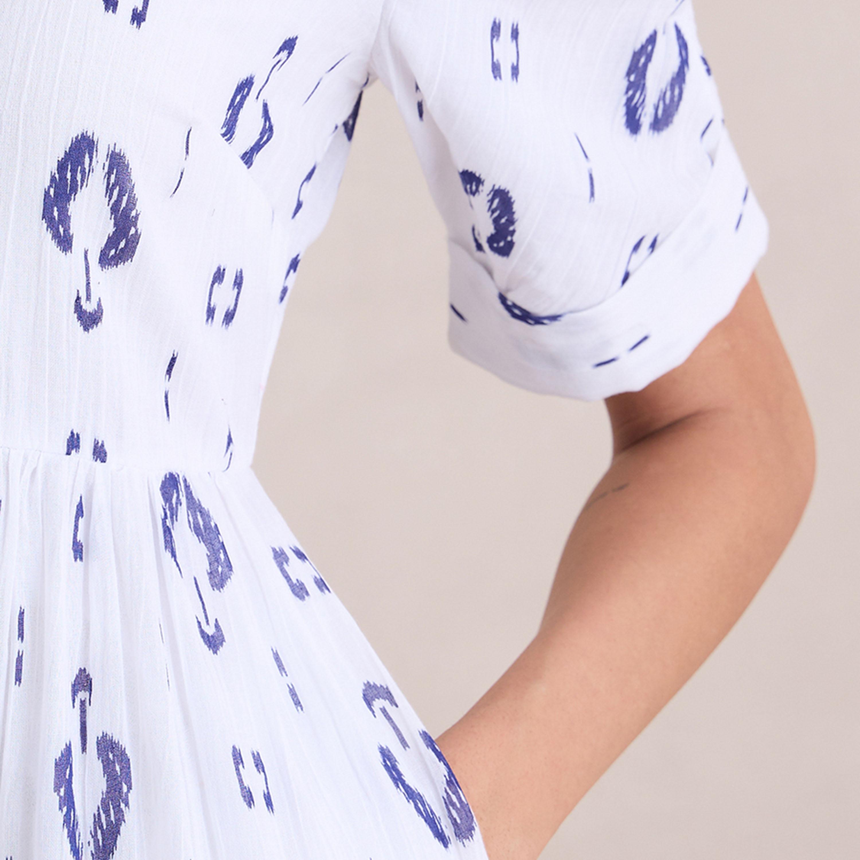 Femmella X Styli  Printed Shirt Midi Dress with Buttons-women-clothing-dresses-image-3