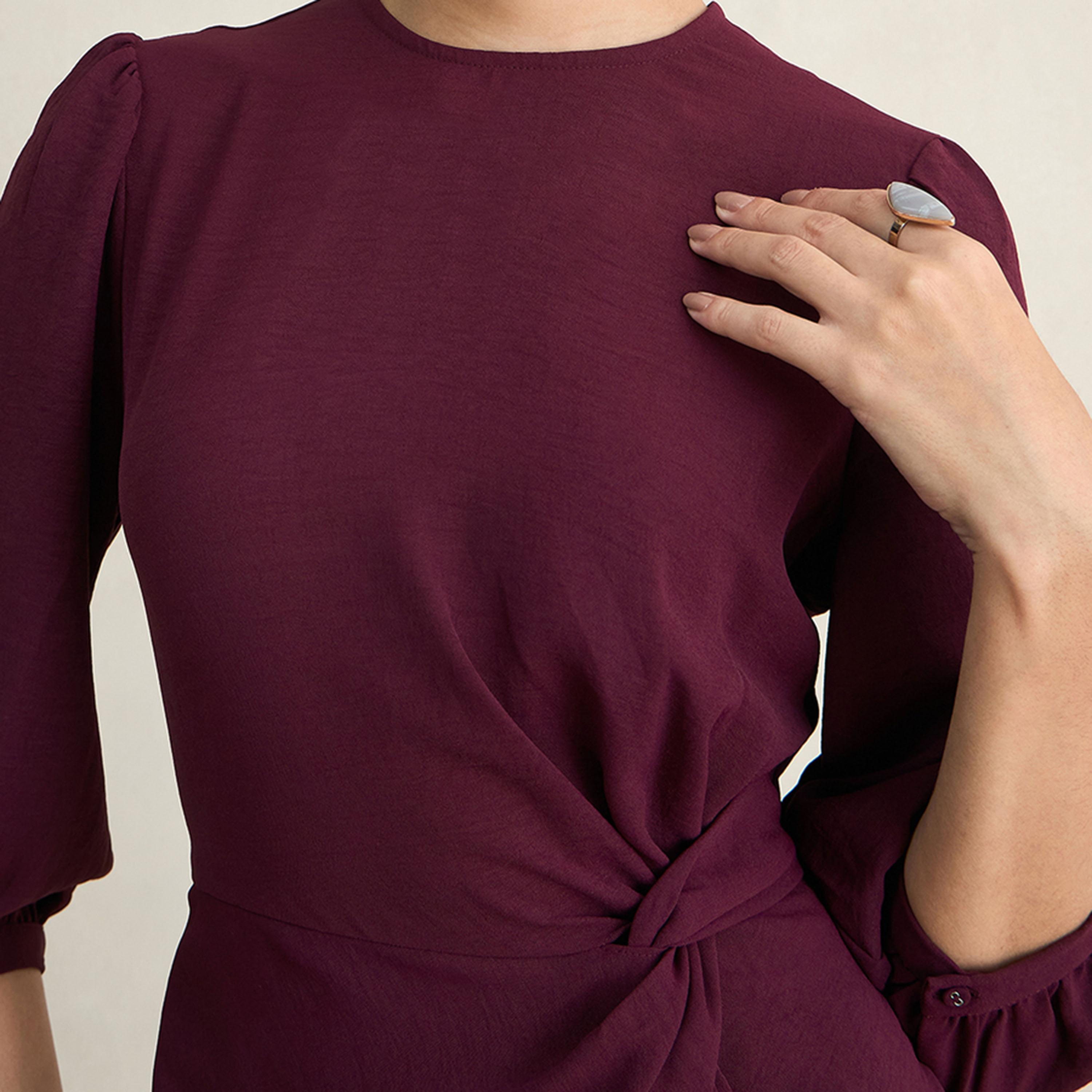 فستان بطول الركبة ونمط لف فِميلا × ستايلي-women-clothing-dresses-image-3