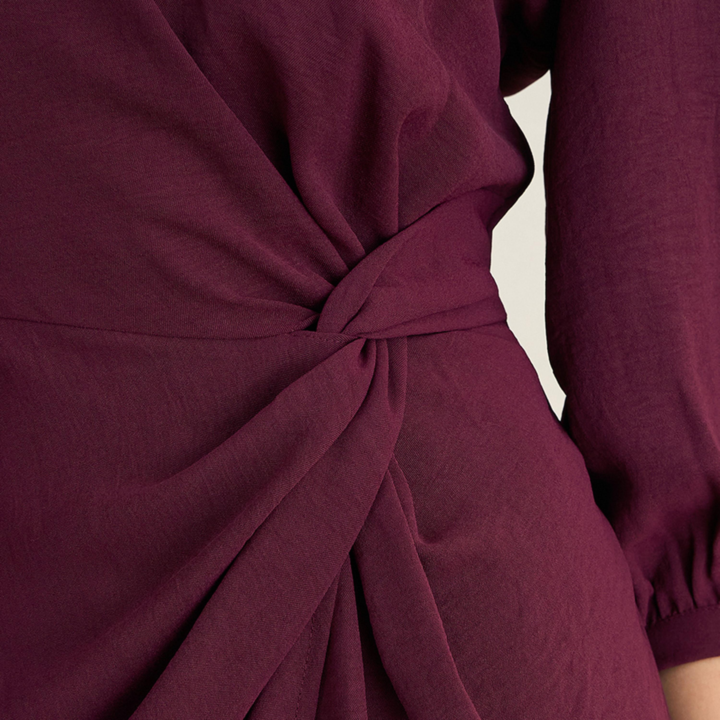 فستان بطول الركبة ونمط لف فِميلا × ستايلي-women-clothing-dresses-image-4