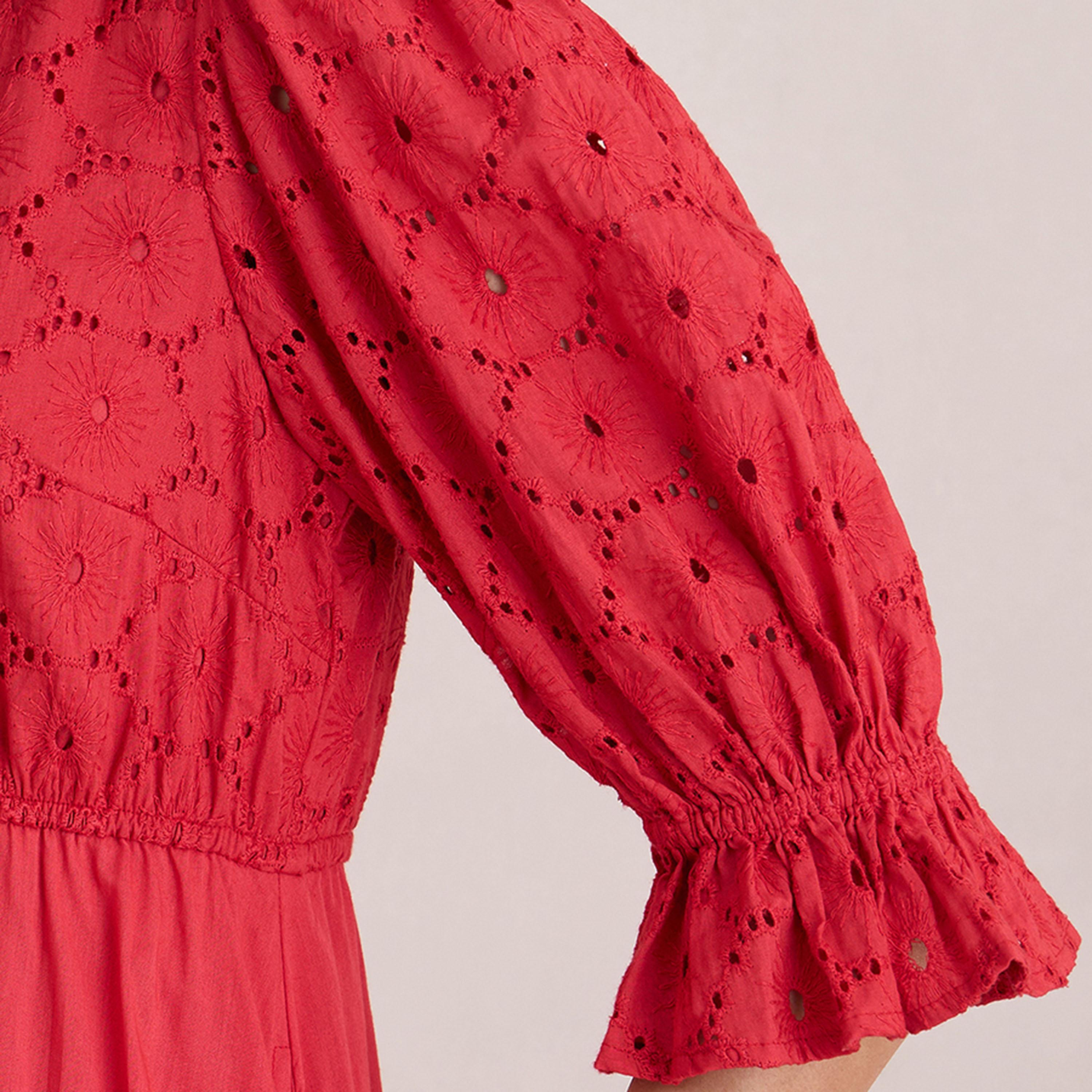فستان ميدي شيفلي مزين بكسرات فِميلا × ستايلي-women-clothing-dresses-image-5