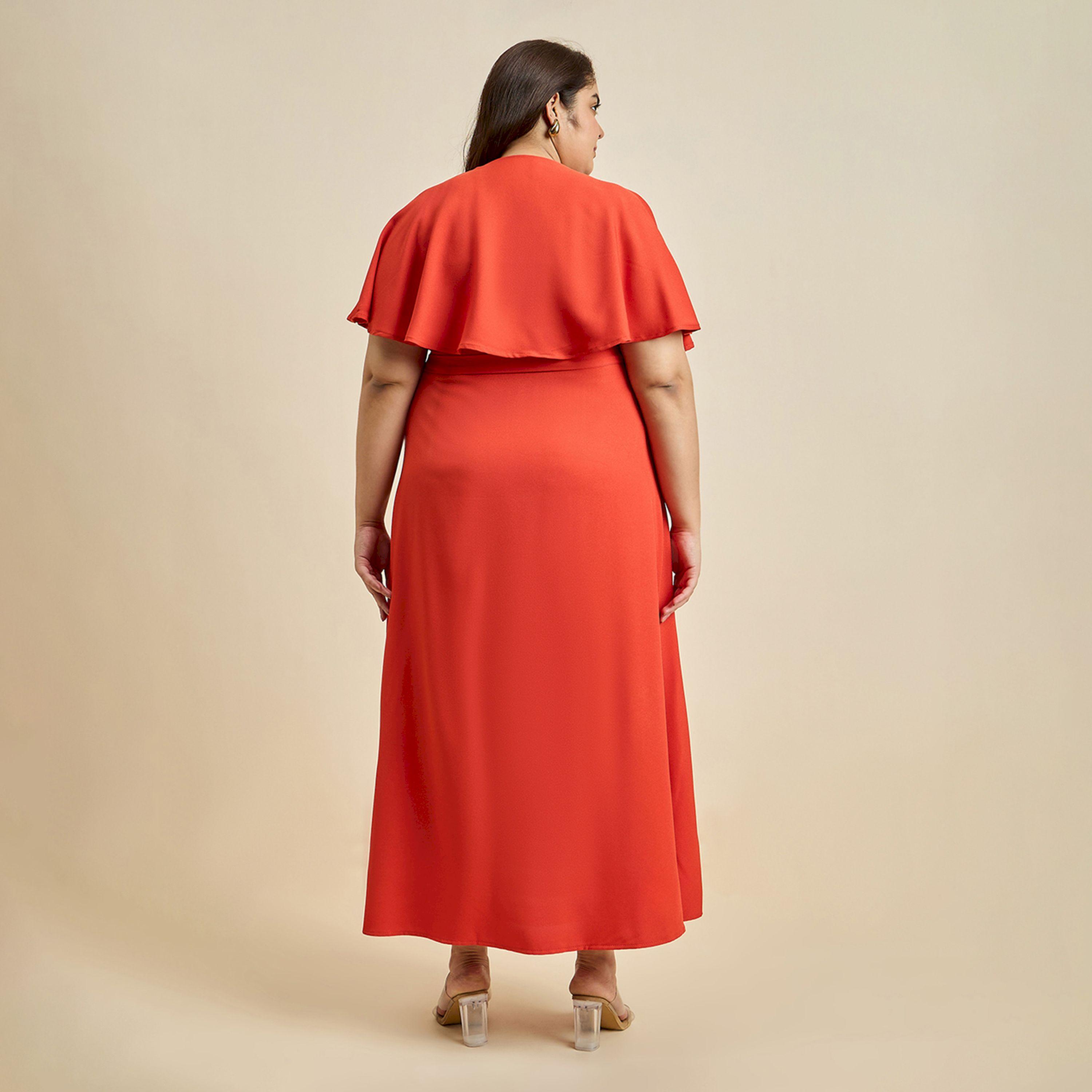 فستان طويل بمقاس كبير وتفاصيل كشكش فِميلا × ستايلي-women-clothing-dresses-image-6