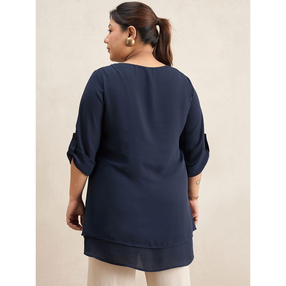 Femmella X Styli  Plus Sie Double Layer Longline Tunic-women-clothing-shirtsandblouses-blouses-image-1