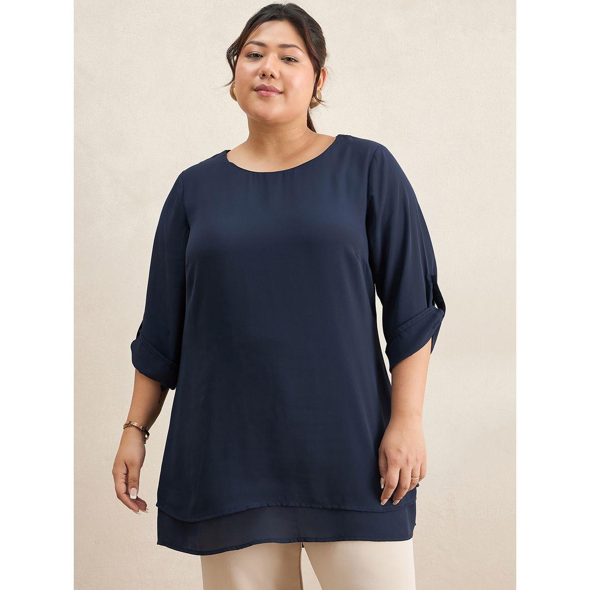 Femmella X Styli  Plus Sie Double Layer Longline Tunic-women-clothing-shirtsandblouses-blouses-image-2