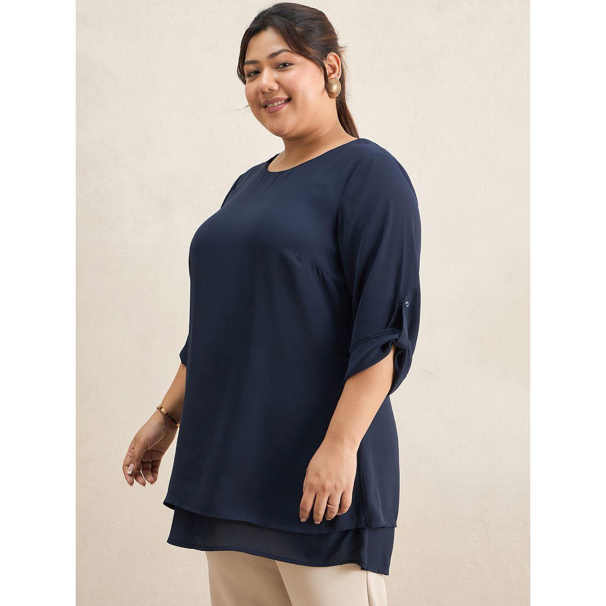 Femmella X Styli  Plus Sie Double Layer Longline Tunic-women-clothing-shirtsandblouses-blouses-image-3
