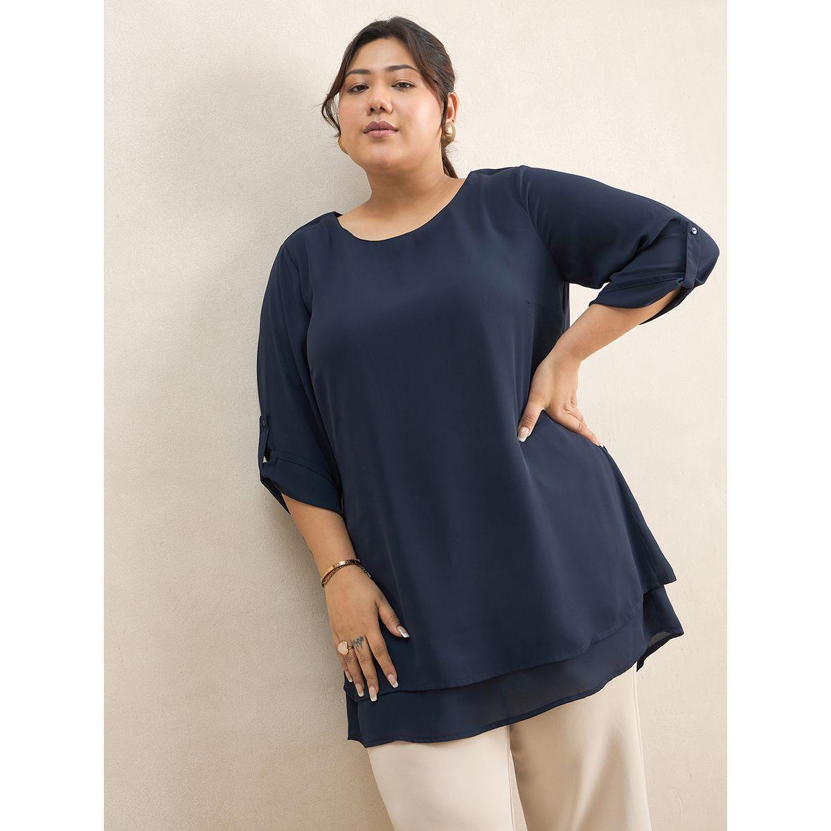 بلوزة تونيك بمقاس كبير وطبقات مزدوجة فِميلا × ستايلي-women-clothing-shirtsandblouses-blouses-image-7