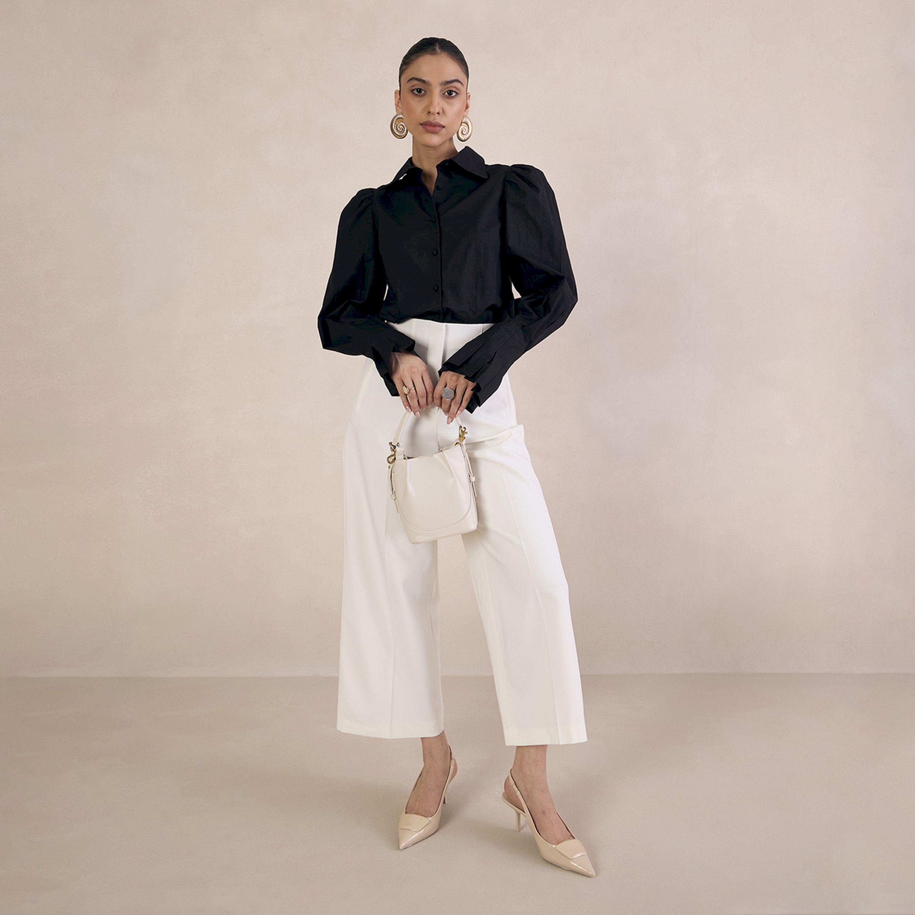 Femmella X Styli  Solid Poplin Shirt with Balloon Sleeves-women-clothing-shirtsandblouses-shirts-image-5
