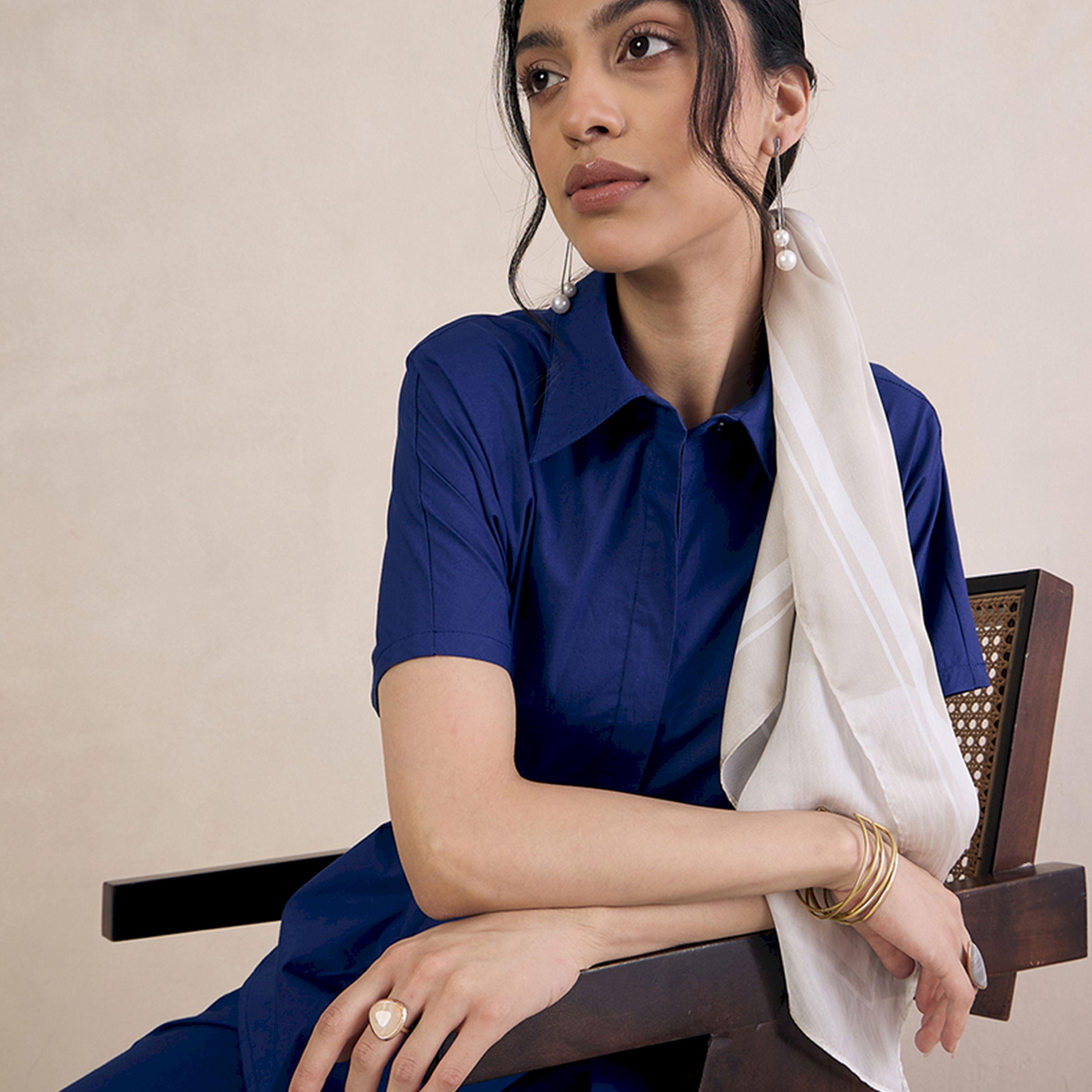 Femmella X Styli  Solid Poplin Shirt with Tie-Belt-women-clothing-shirtsandblouses-shirts-image-6