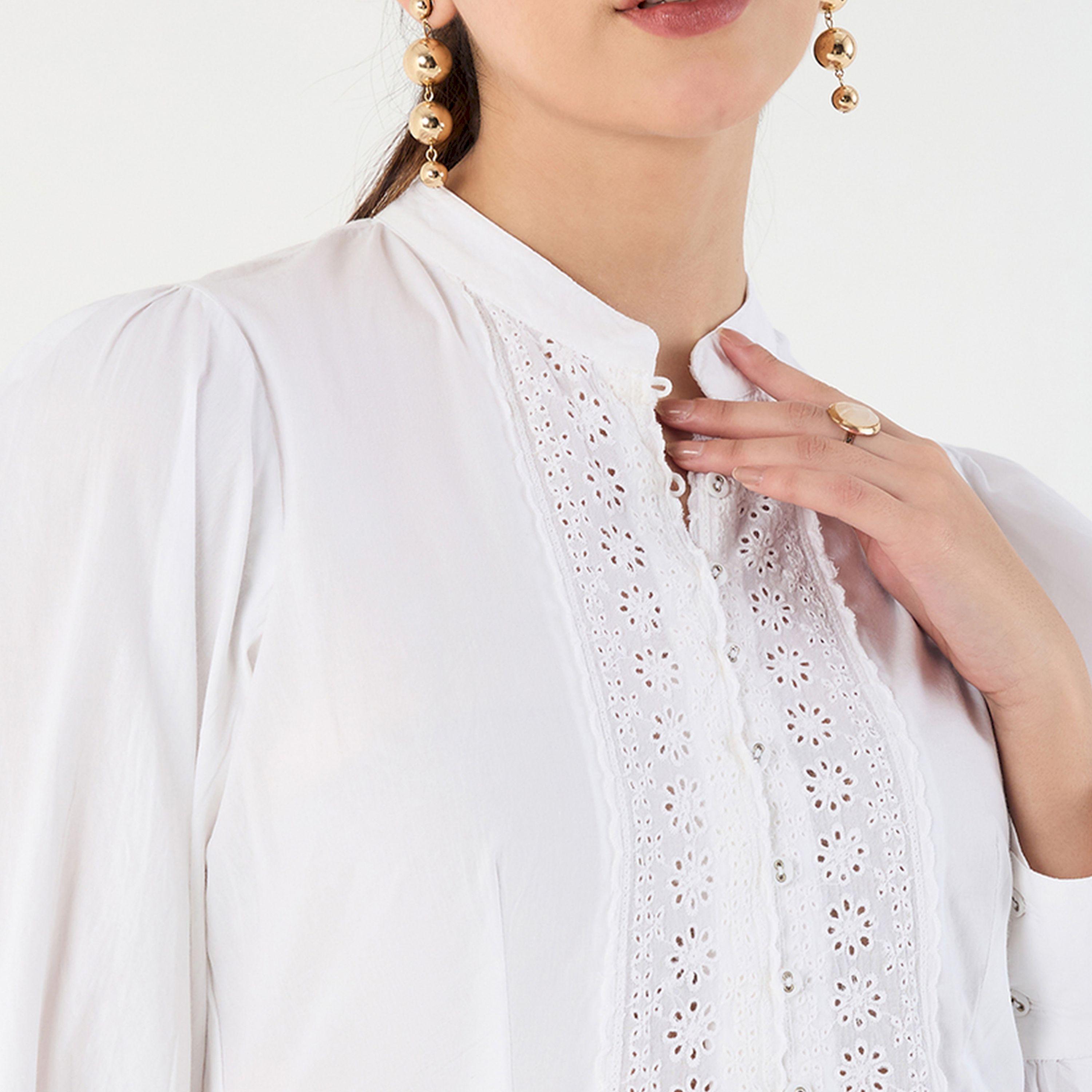 Femmella X Styli  Cotton Poplin Lace Detail Top-women-clothing-shirtsandblouses-blouses-image-4