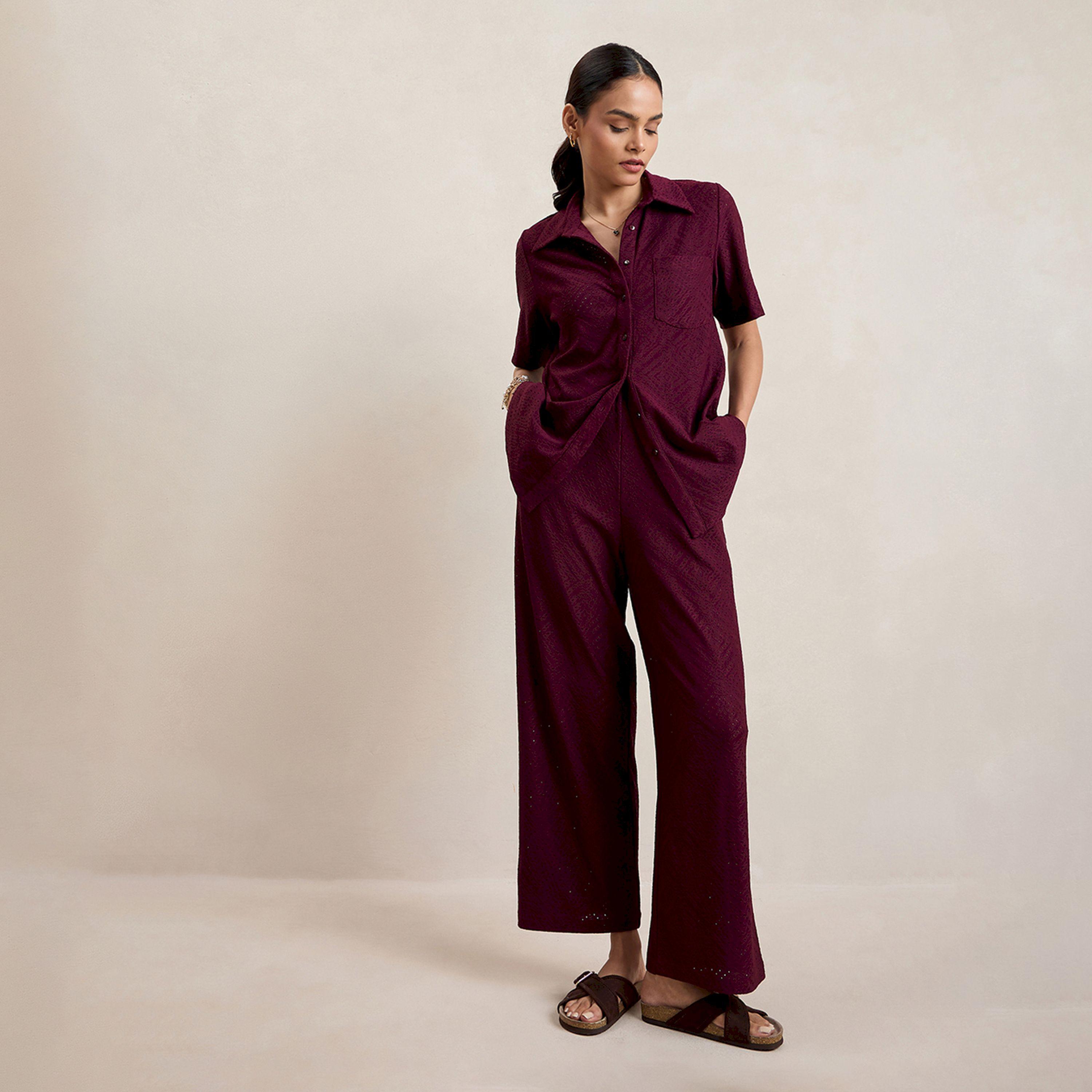 بلوزة شيفلي محبوكة بأزرار غلق فِميلا × ستايلي-women-clothing-shirtsandblouses-shirts-image-2