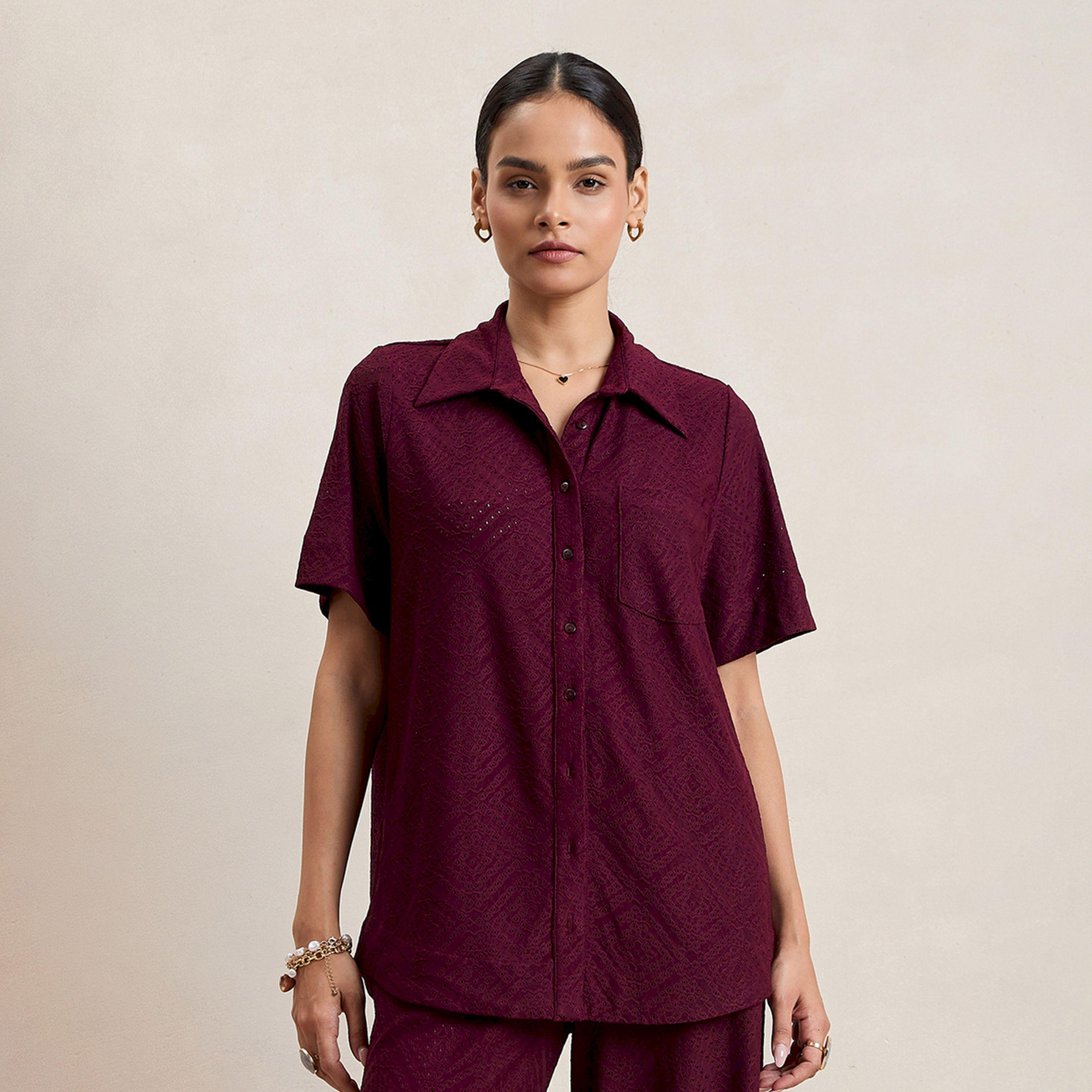بلوزة شيفلي محبوكة بأزرار غلق فِميلا × ستايلي-women-clothing-shirtsandblouses-shirts-image-4