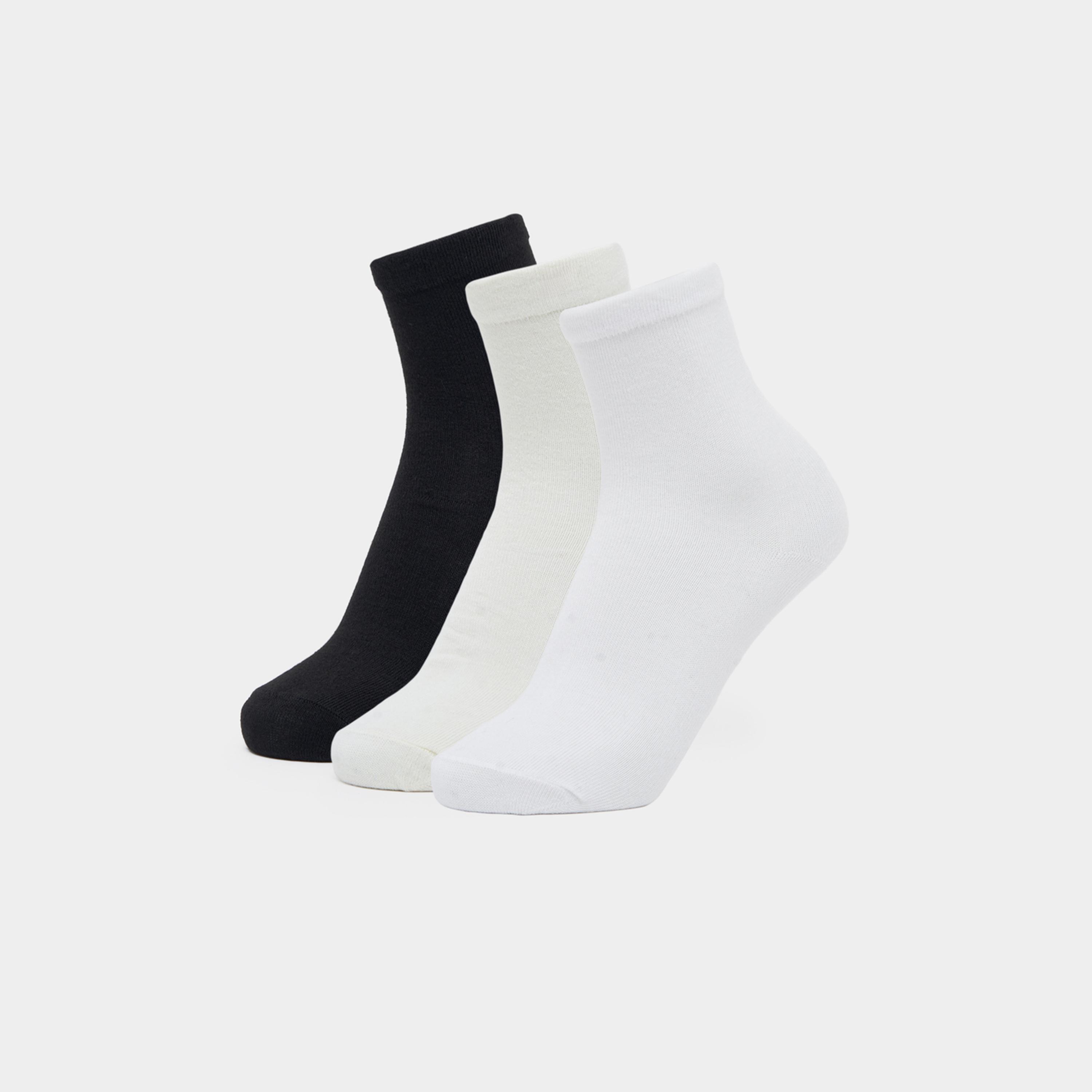 Styli Pack of 3 - Solid Crew Socks-women-socksandstockings-image-1