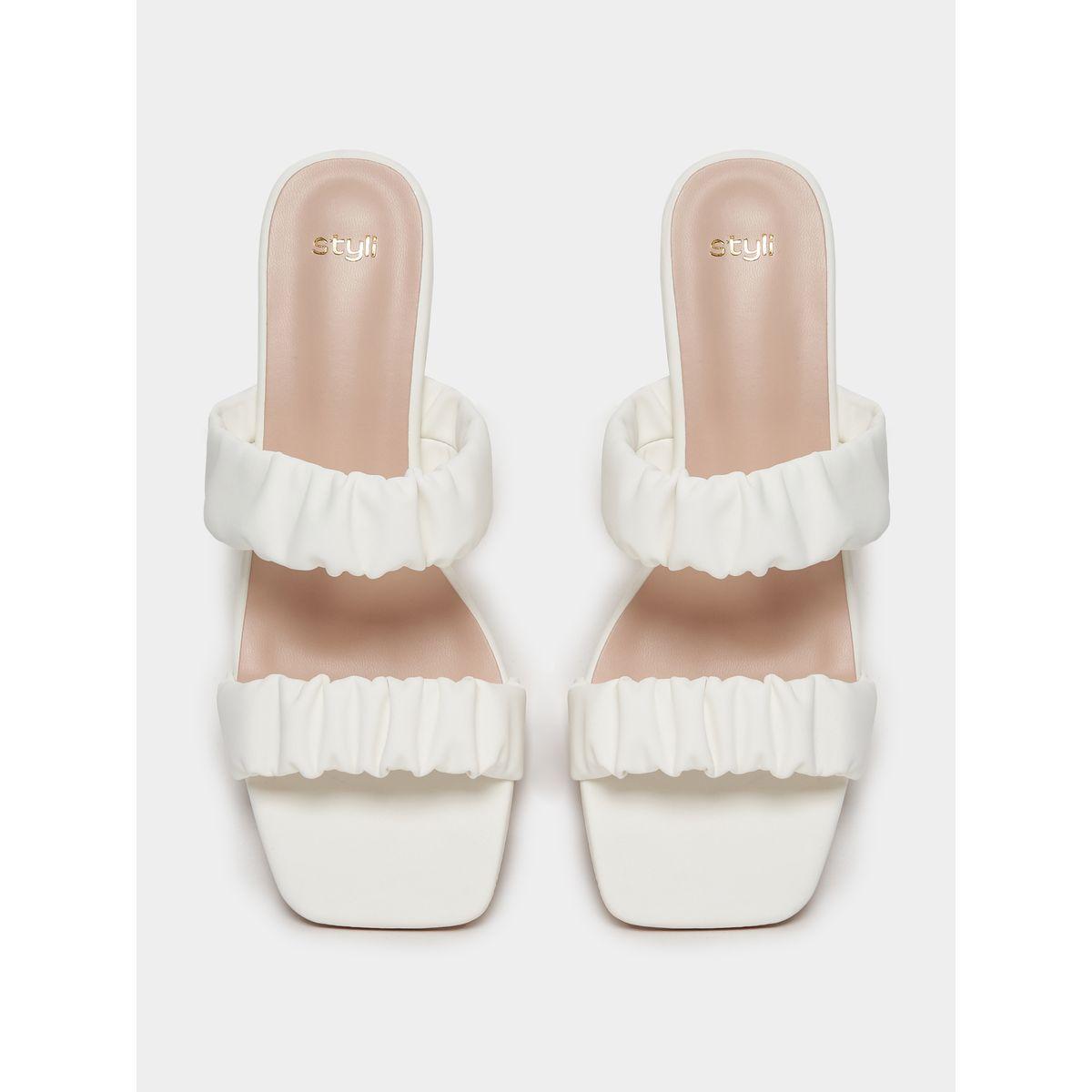 Styli Gathered Strap Kitten Heel Sandals-women-shoes-heels-image-6