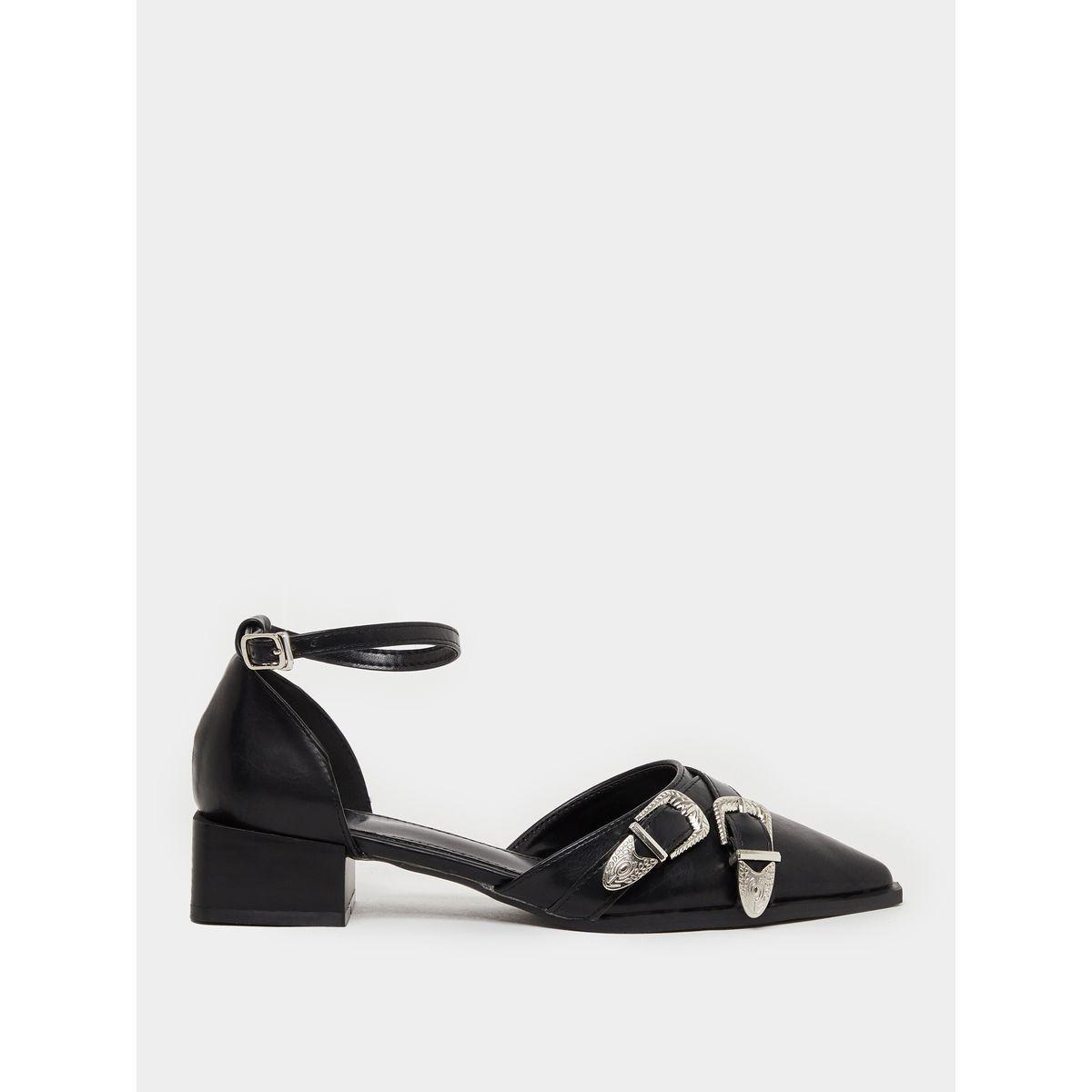 Styli Buckle Accent Ankle Strap Pointed Toe Pumps-women-shoes-heels-image-1