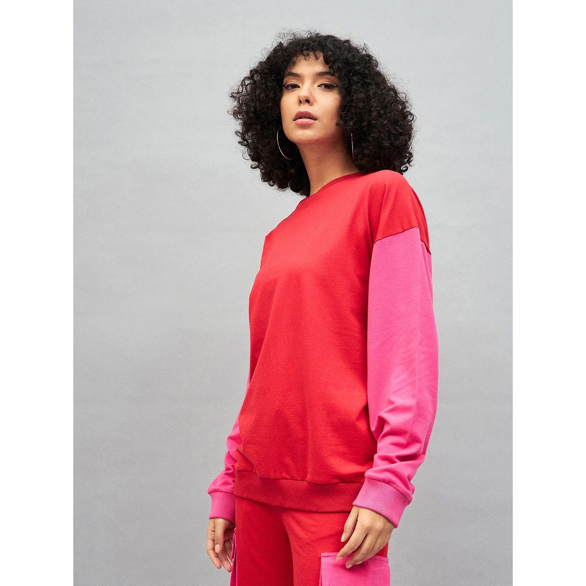 Sassafras X Styli  Oversized Color Block Sweatshirt-women-winterwear-hoodiesandsweatshirts-sweatshirts-image-3