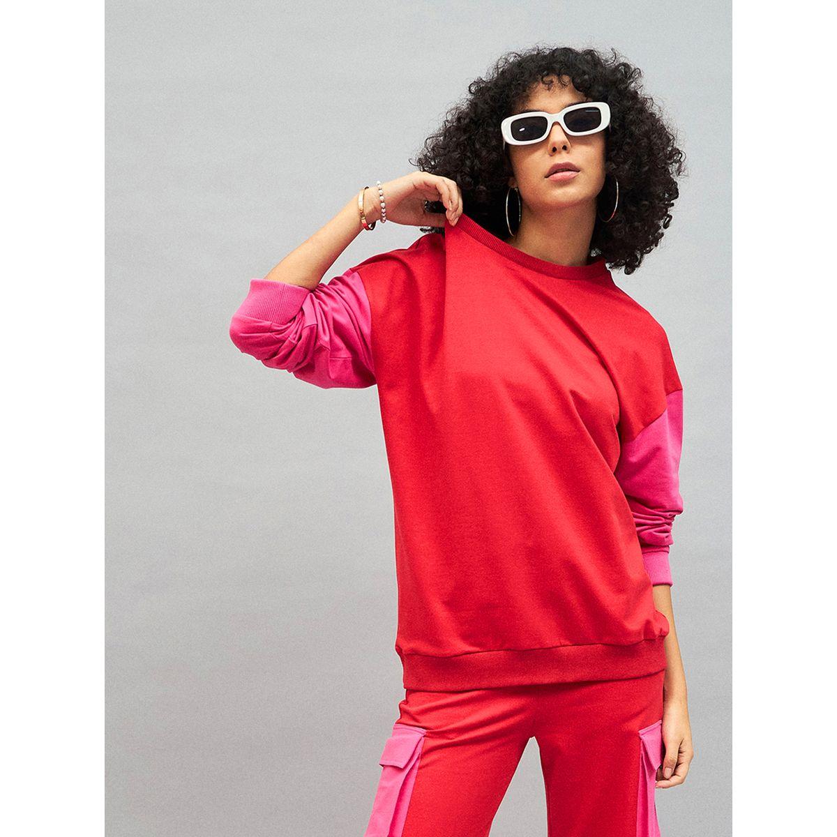 Sassafras X Styli  Oversized Color Block Sweatshirt-women-winterwear-hoodiesandsweatshirts-sweatshirts-image-6