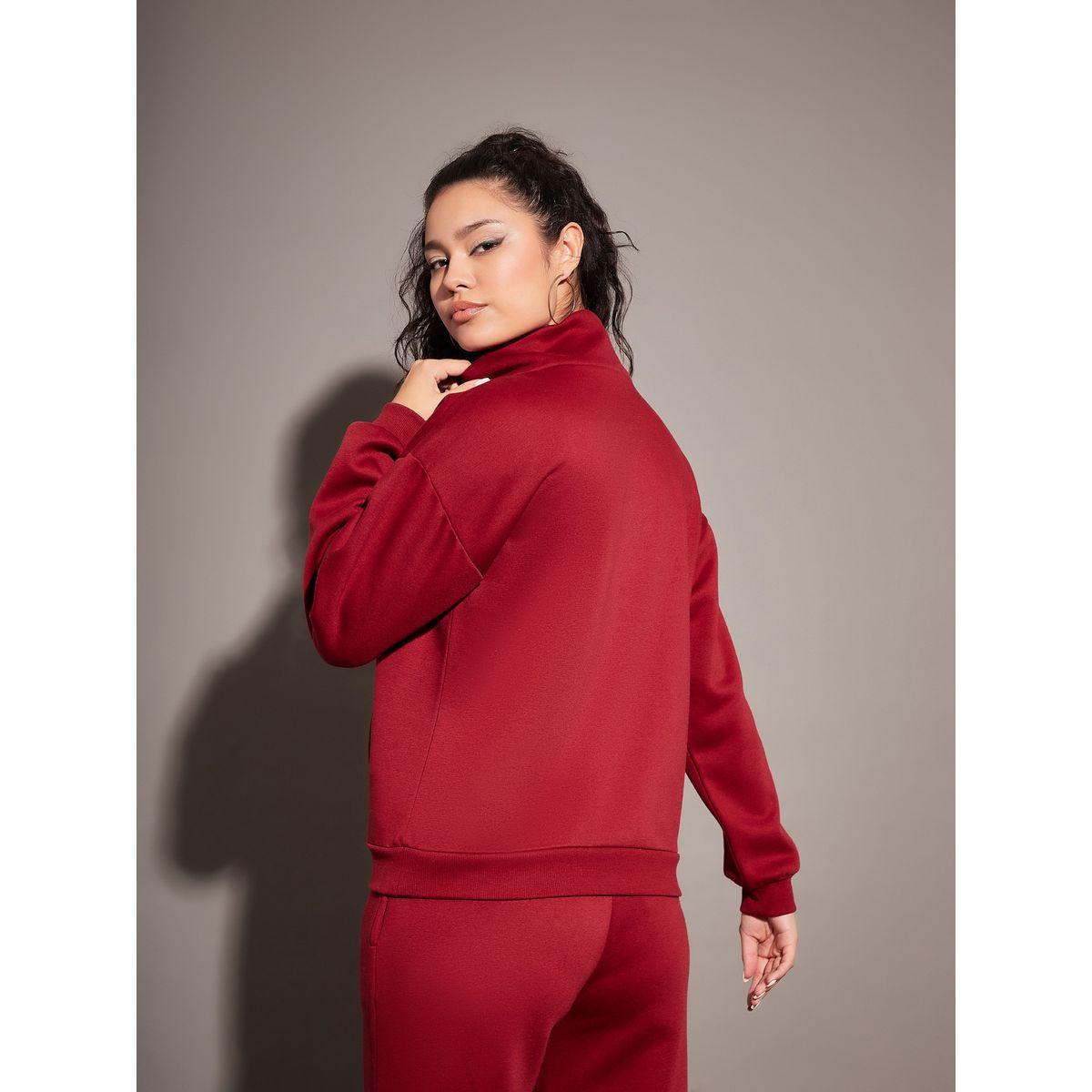 Sassafras X Styli  Regular Fit Half Zip Placket Fleece Sweatshirt-women-clothing-hoodiesandsweatshirts-sweatshirts-image-5