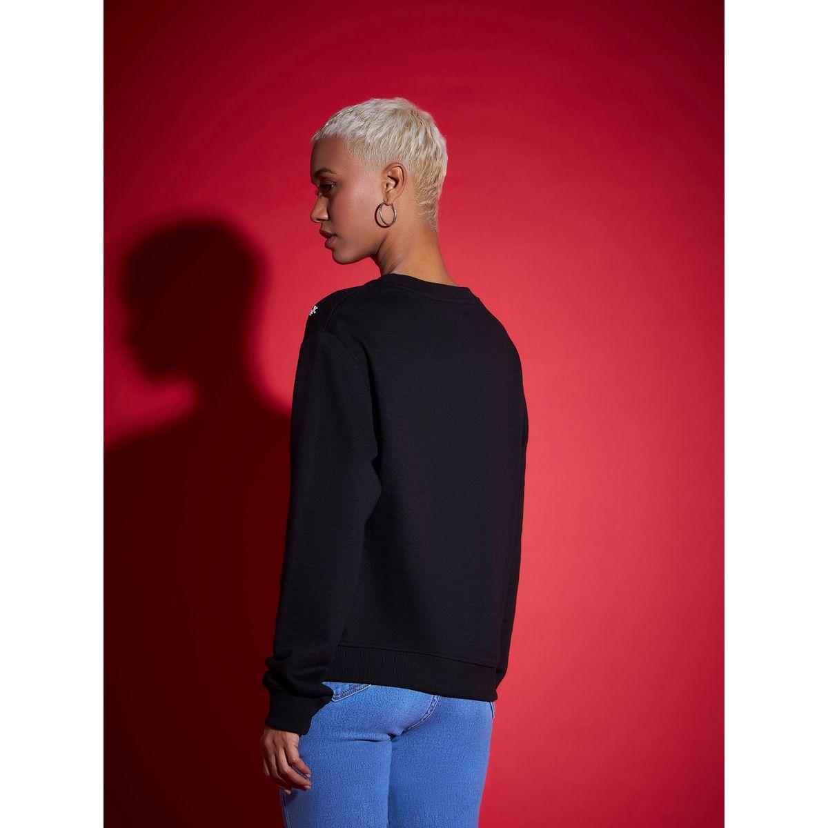 Sassafras X Styli  Regular Fit All Over Pearl Terry Sweatshirt-women-winterwear-hoodiesandsweatshirts-sweatshirts-image-5
