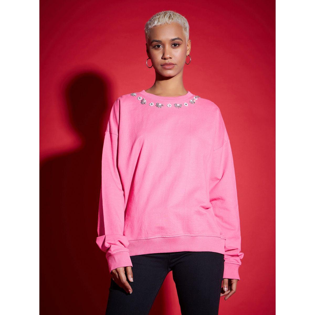 Sassafras X Styli  Oversized Studded Faux Pearl Terry Sweatshirt-women-clothing-hoodiesandsweatshirts-sweatshirts-image-1