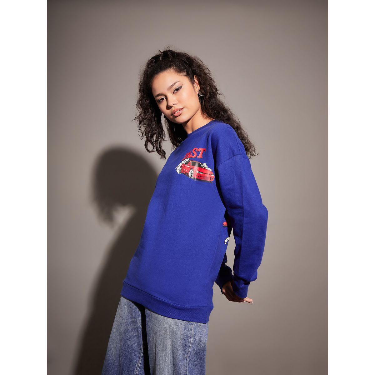 سويت شيرت فضفاض بأكتاف منخفضة وطبعة جرافيك ساسافراس × ستايلي-women-winterwear-hoodiesandsweatshirts-sweatshirts-image-3