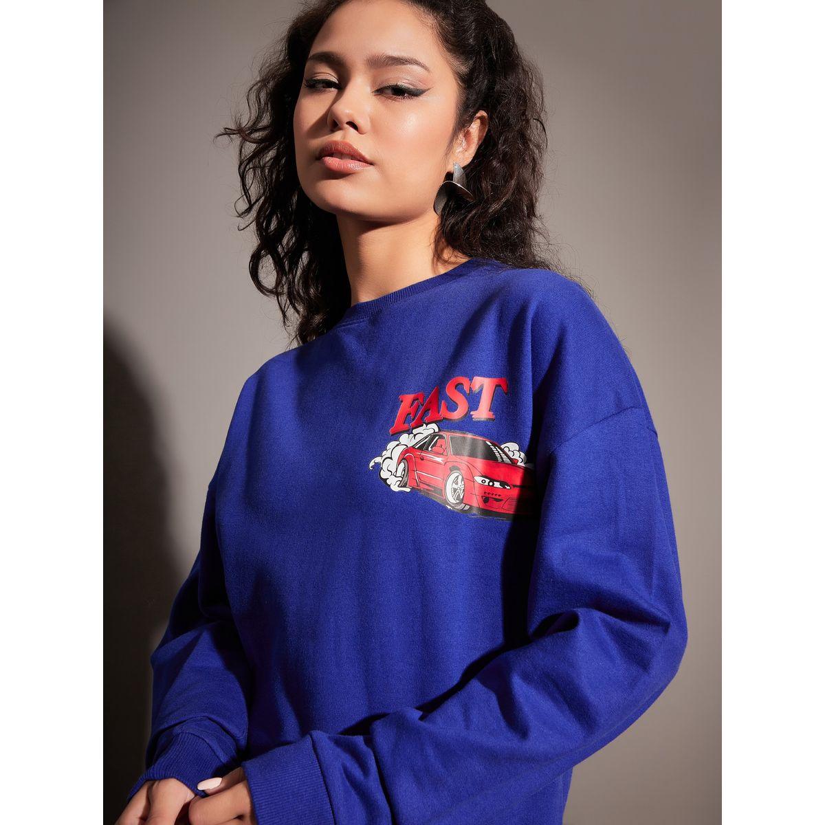 سويت شيرت فضفاض بأكتاف منخفضة وطبعة جرافيك ساسافراس × ستايلي-women-winterwear-hoodiesandsweatshirts-sweatshirts-image-4