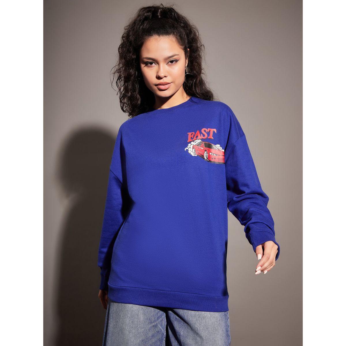 سويت شيرت فضفاض بأكتاف منخفضة وطبعة جرافيك ساسافراس × ستايلي-women-winterwear-hoodiesandsweatshirts-sweatshirts-image-6