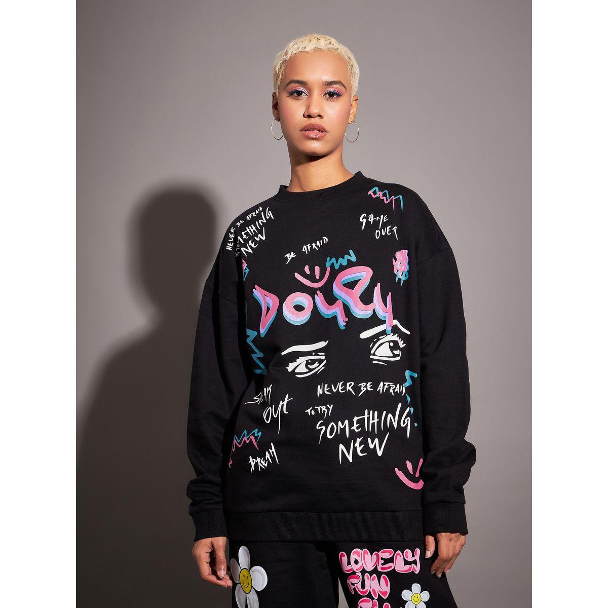 Sassafras X Styli  Oversized Graphic Print Dropped Shoulder Sweatshirt-women-winterwear-hoodiesandsweatshirts-sweatshirts-image-7