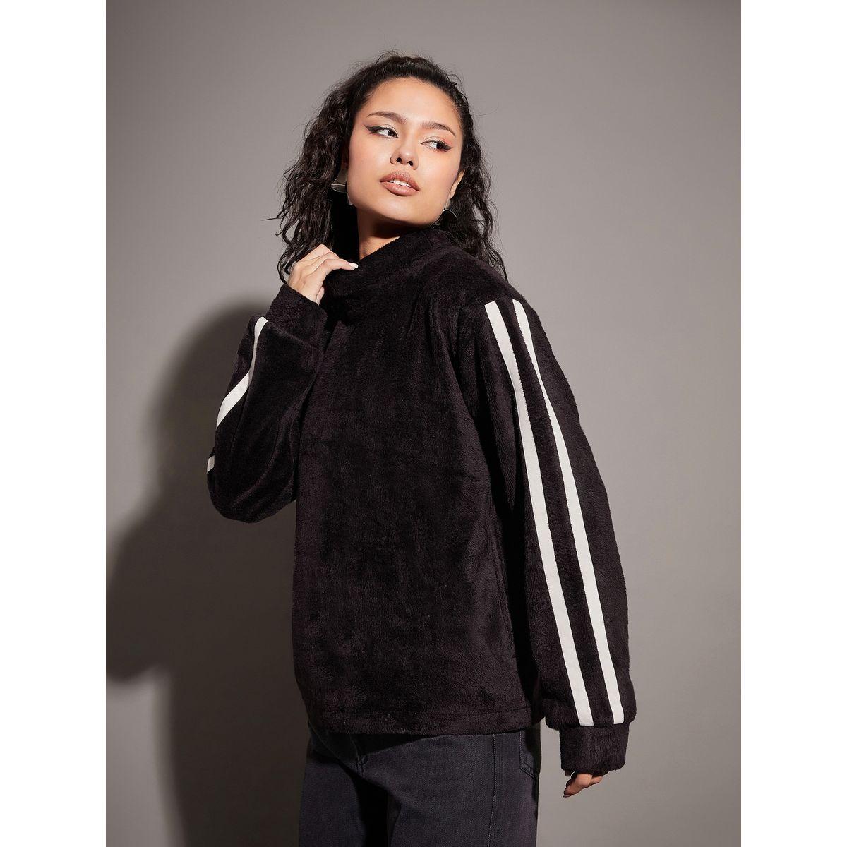 سويت شيرت فليس بياقة عالية وفرو صناعي ساسافراس × ستايلي-women-clothing-hoodiesandsweatshirts-sweatshirts-image-3