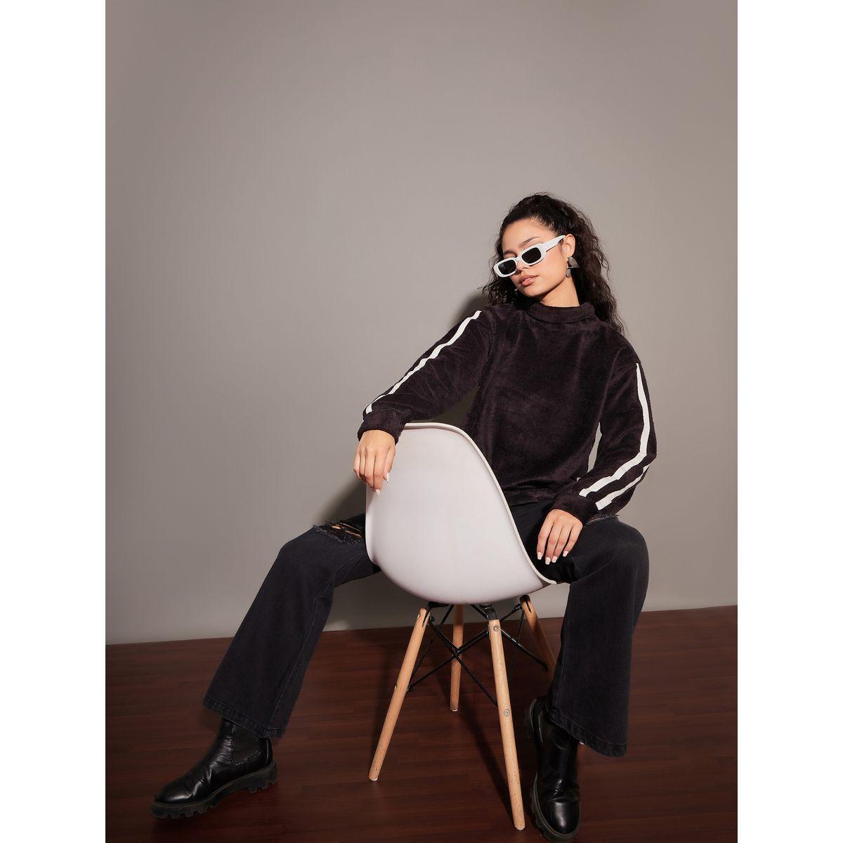 سويت شيرت فليس بياقة عالية وفرو صناعي ساسافراس × ستايلي-women-clothing-hoodiesandsweatshirts-sweatshirts-image-7