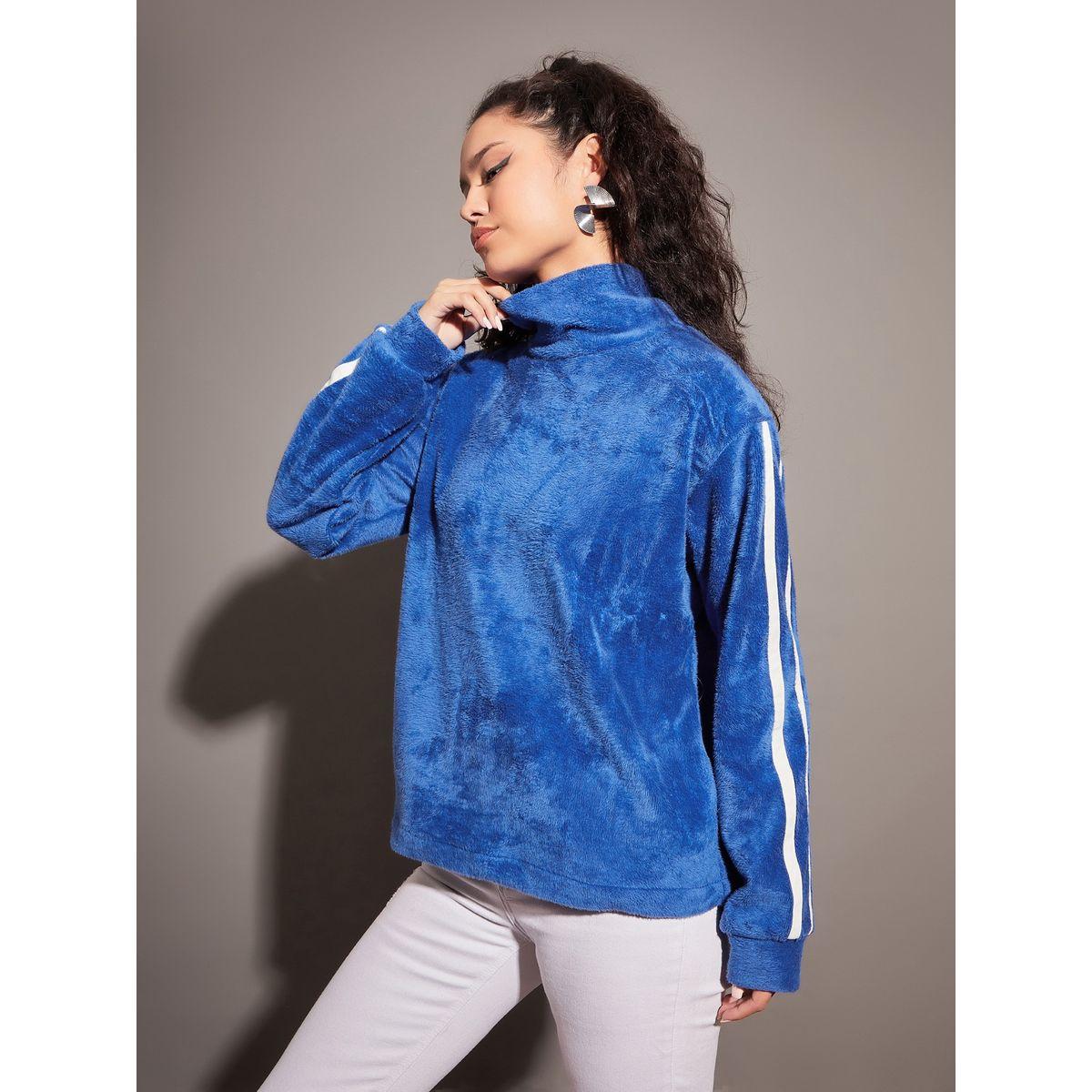 سويت شيرت فليس بياقة عالية وفرو صناعي ساسافراس × ستايلي-women-clothing-hoodiesandsweatshirts-sweatshirts-image-3