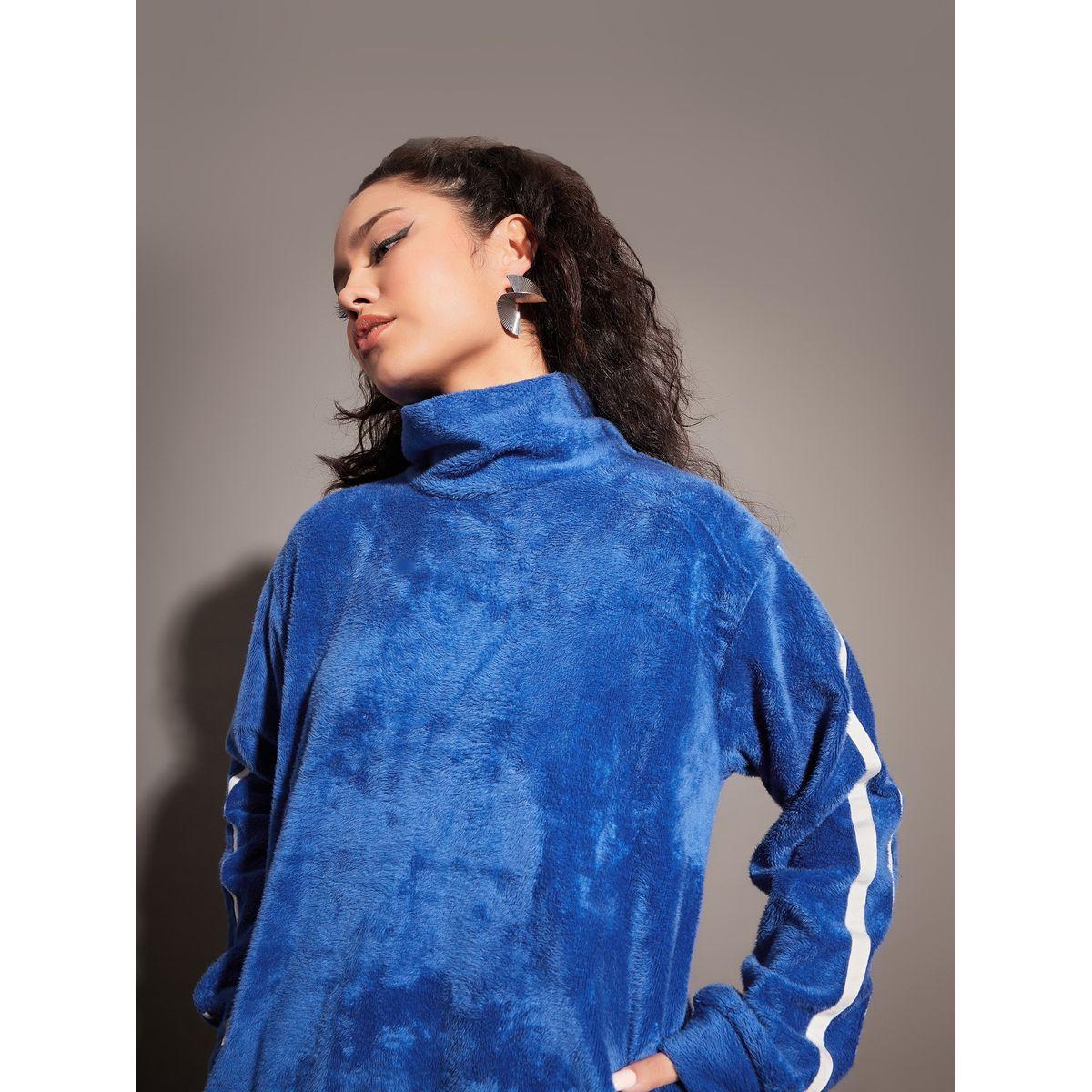 سويت شيرت فليس بياقة عالية وفرو صناعي ساسافراس × ستايلي-women-clothing-hoodiesandsweatshirts-sweatshirts-image-4