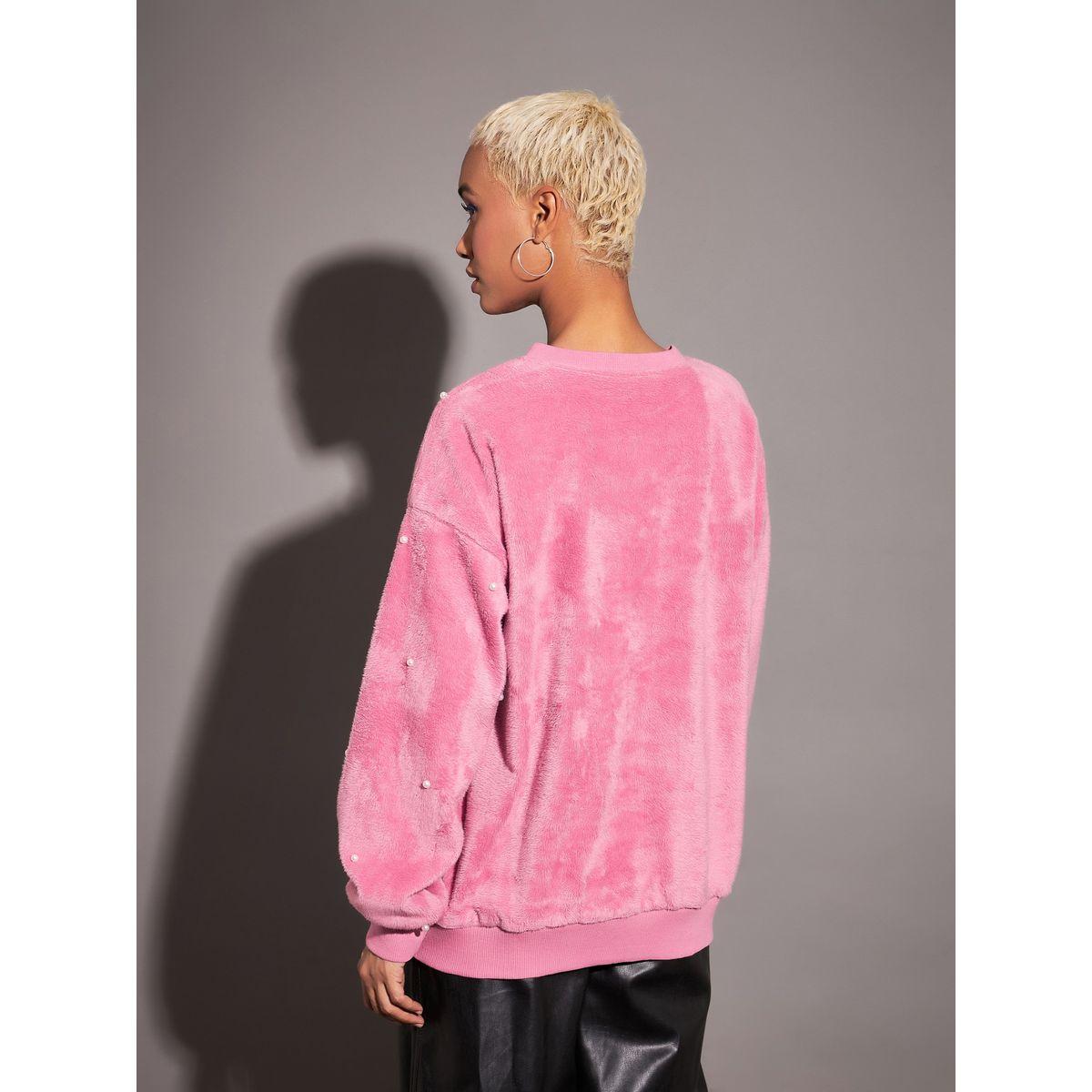 Sassafras X Styli  Relaxed Fit Fleece Faux Fur Pearl Stud Sweatshirt-women-clothing-hoodiesandsweatshirts-sweatshirts-image-5