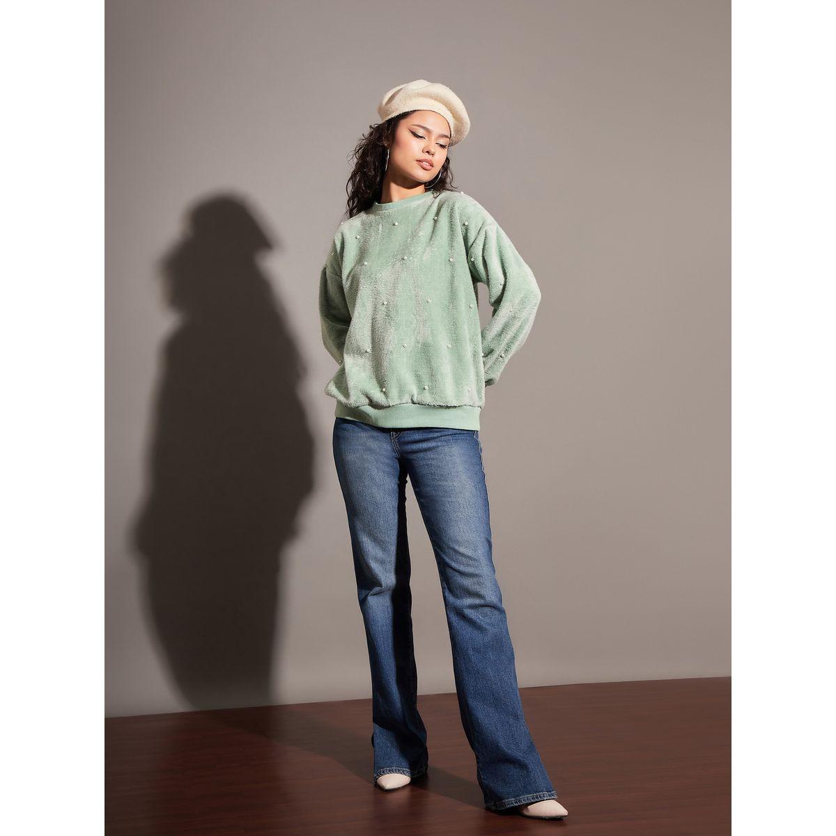 Sassafras X Styli  Relaxed Fit Fleece Faux Fur Pearl Stud Sweatshirt-women-clothing-hoodiesandsweatshirts-sweatshirts-image-2