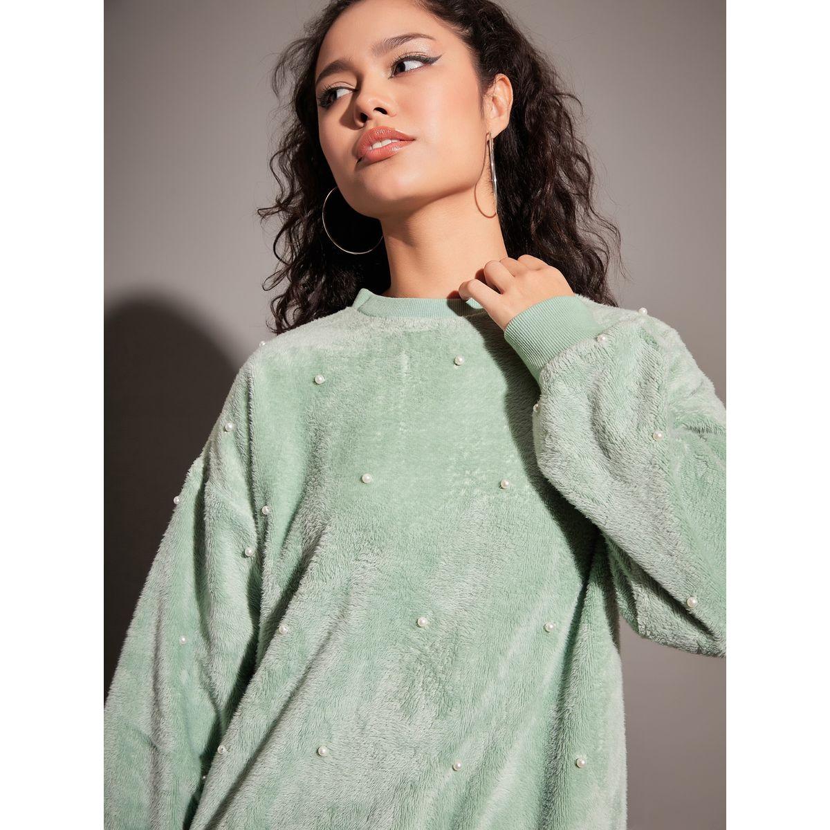 سويت شيرت فليس بقصة مريحة وفرو صناعي ساسافراس × ستايلي-women-clothing-hoodiesandsweatshirts-sweatshirts-image-4