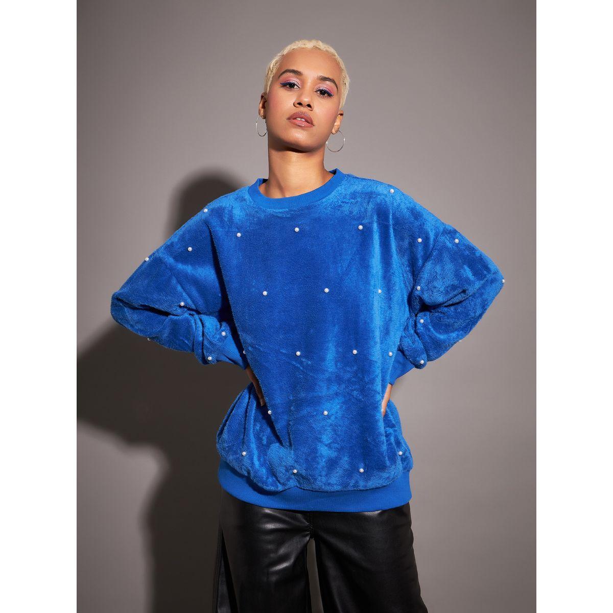 سويت شيرت فليس بقصة مريحة وفرو صناعي ساسافراس × ستايلي-women-clothing-hoodiesandsweatshirts-sweatshirts-image-1