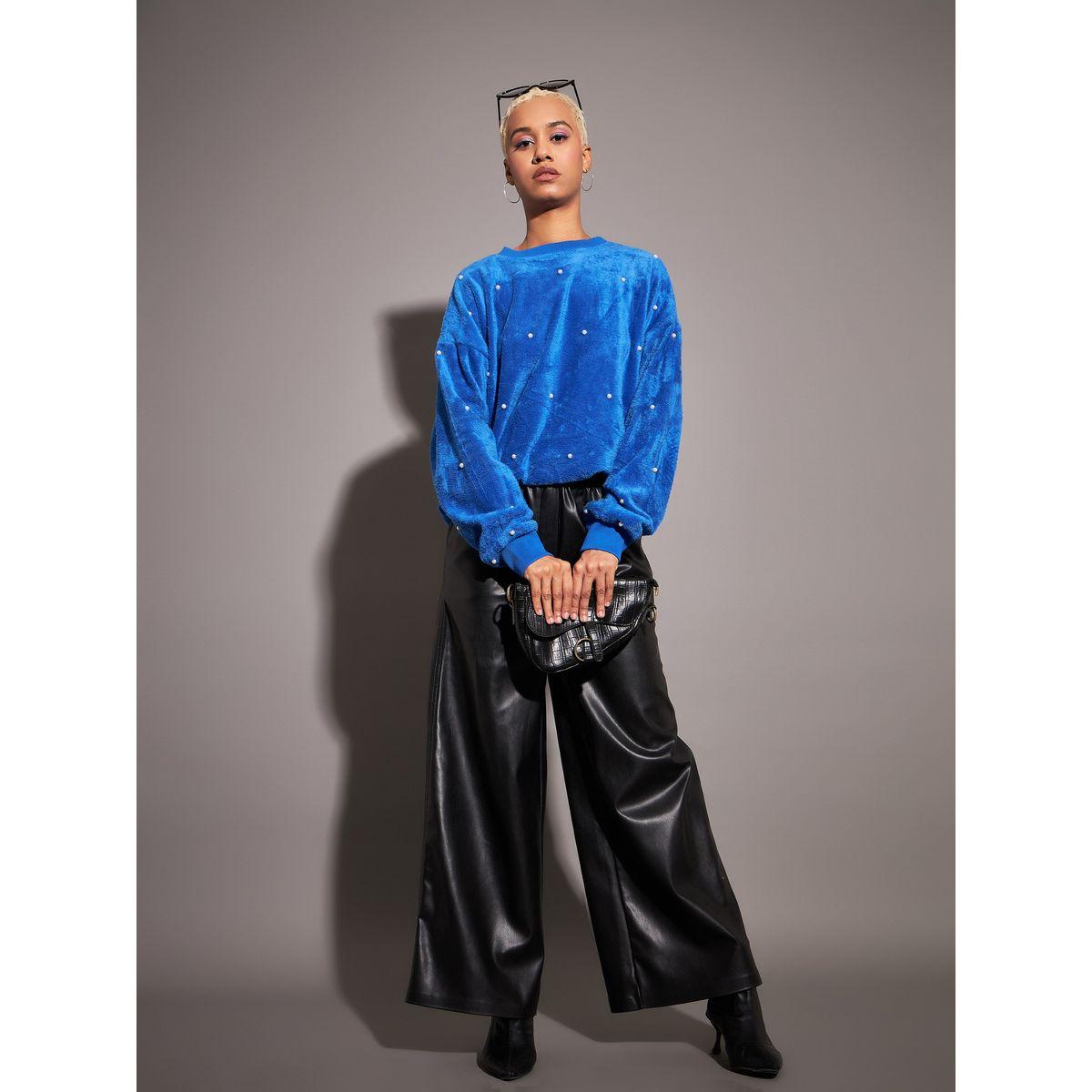 سويت شيرت فليس بقصة مريحة وفرو صناعي ساسافراس × ستايلي-women-clothing-hoodiesandsweatshirts-sweatshirts-image-2