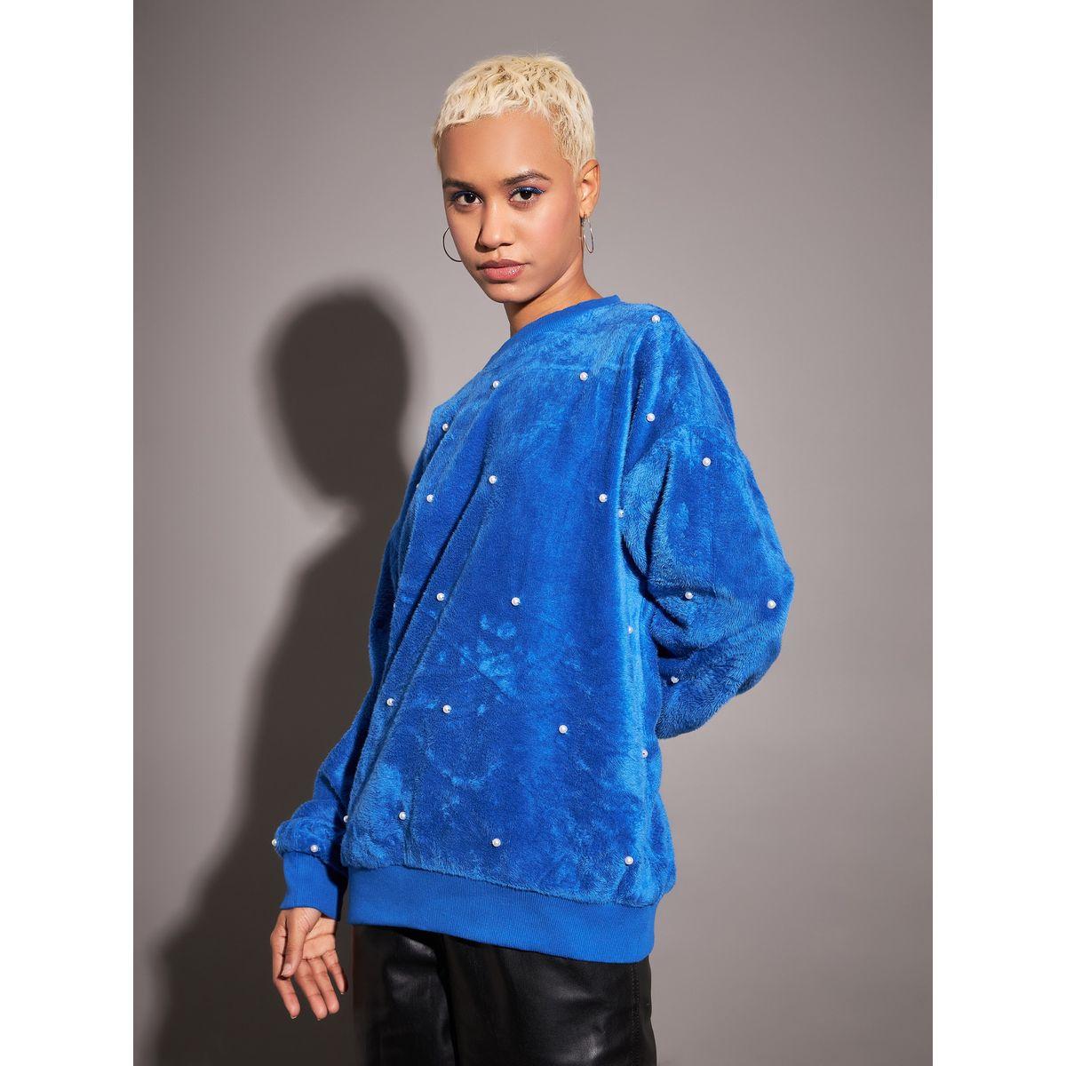 سويت شيرت فليس بقصة مريحة وفرو صناعي ساسافراس × ستايلي-women-clothing-hoodiesandsweatshirts-sweatshirts-image-3