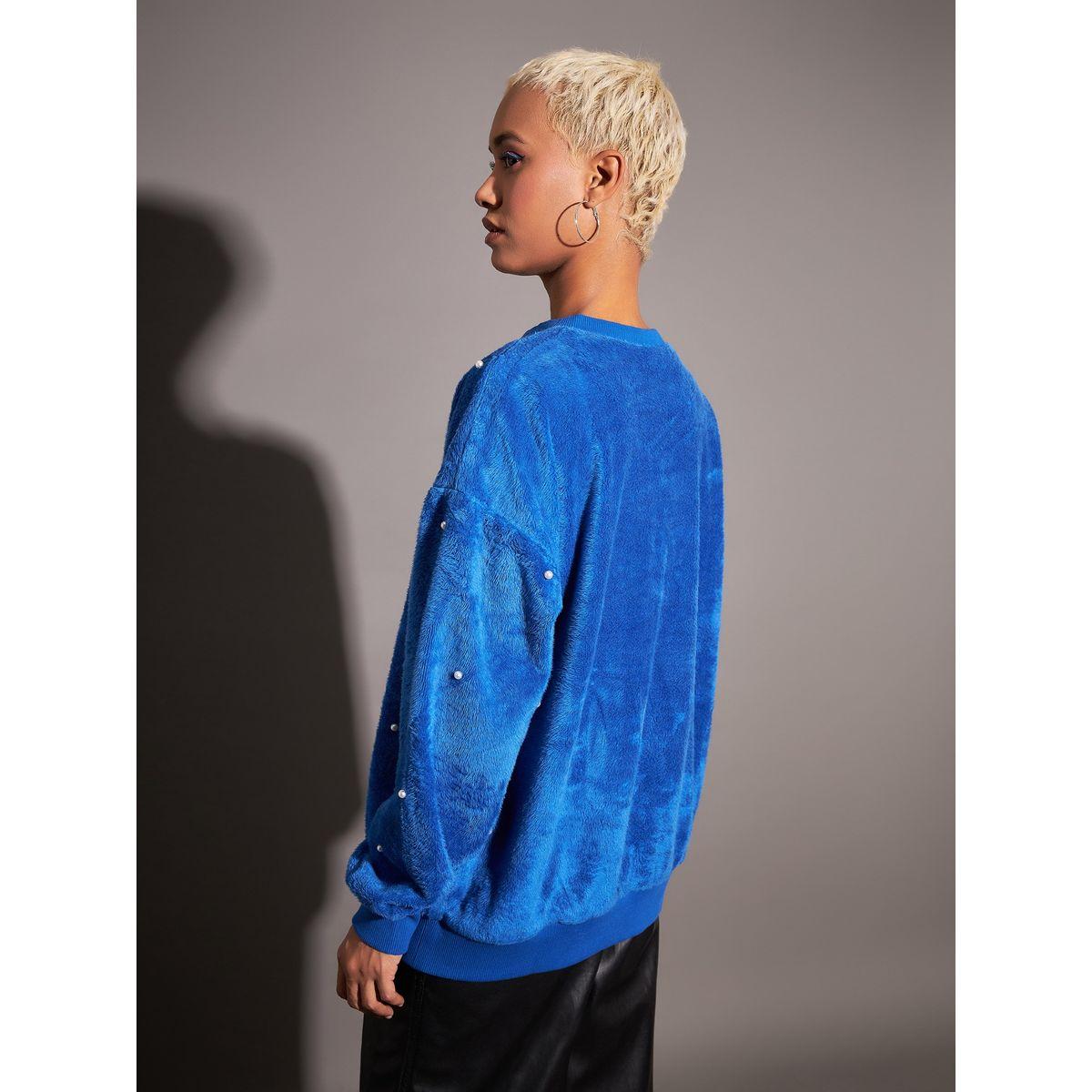 سويت شيرت فليس بقصة مريحة وفرو صناعي ساسافراس × ستايلي-women-clothing-hoodiesandsweatshirts-sweatshirts-image-5