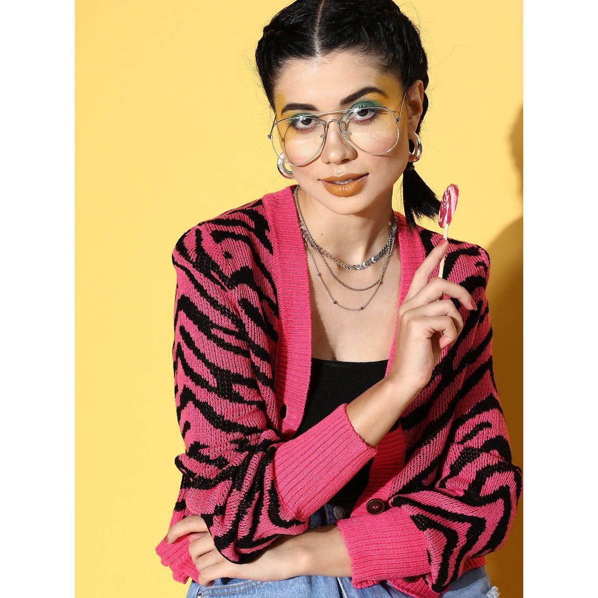 كارديجان محبوك بطبعة حيوان ساسافراس × ستايلي-women-winterwear-cardigansandjumpers-cardigans-image-4