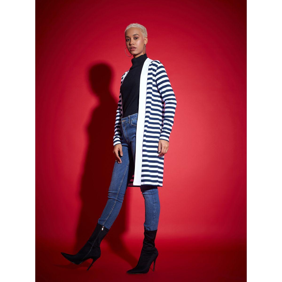 Sassafras X Styli  Striped Front Open Knit Shrug-women-clothing-shirtsandblouses-shirts-image-3
