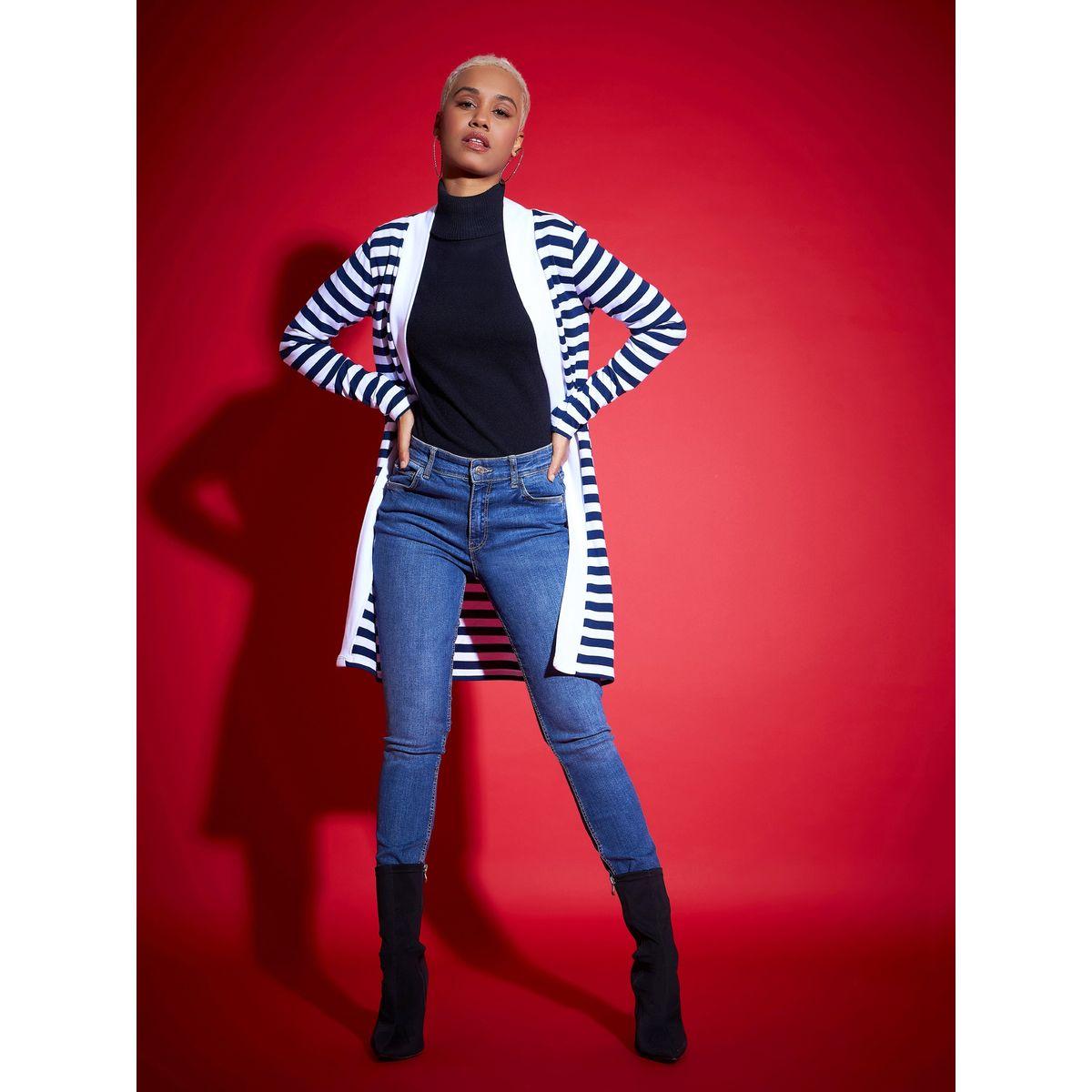 Sassafras X Styli  Striped Front Open Knit Shrug-women-clothing-shirtsandblouses-shirts-image-6