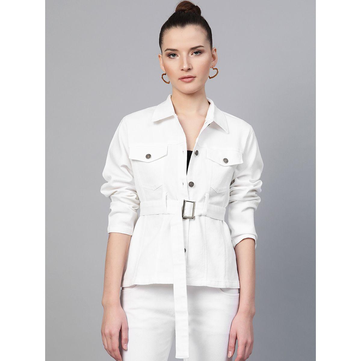 جاكيت دنيم بحزام خصر وجيوب مع أزرار ساسافراس × ستايلي-women-winterwear-coatsandjackets-jackets-image-1