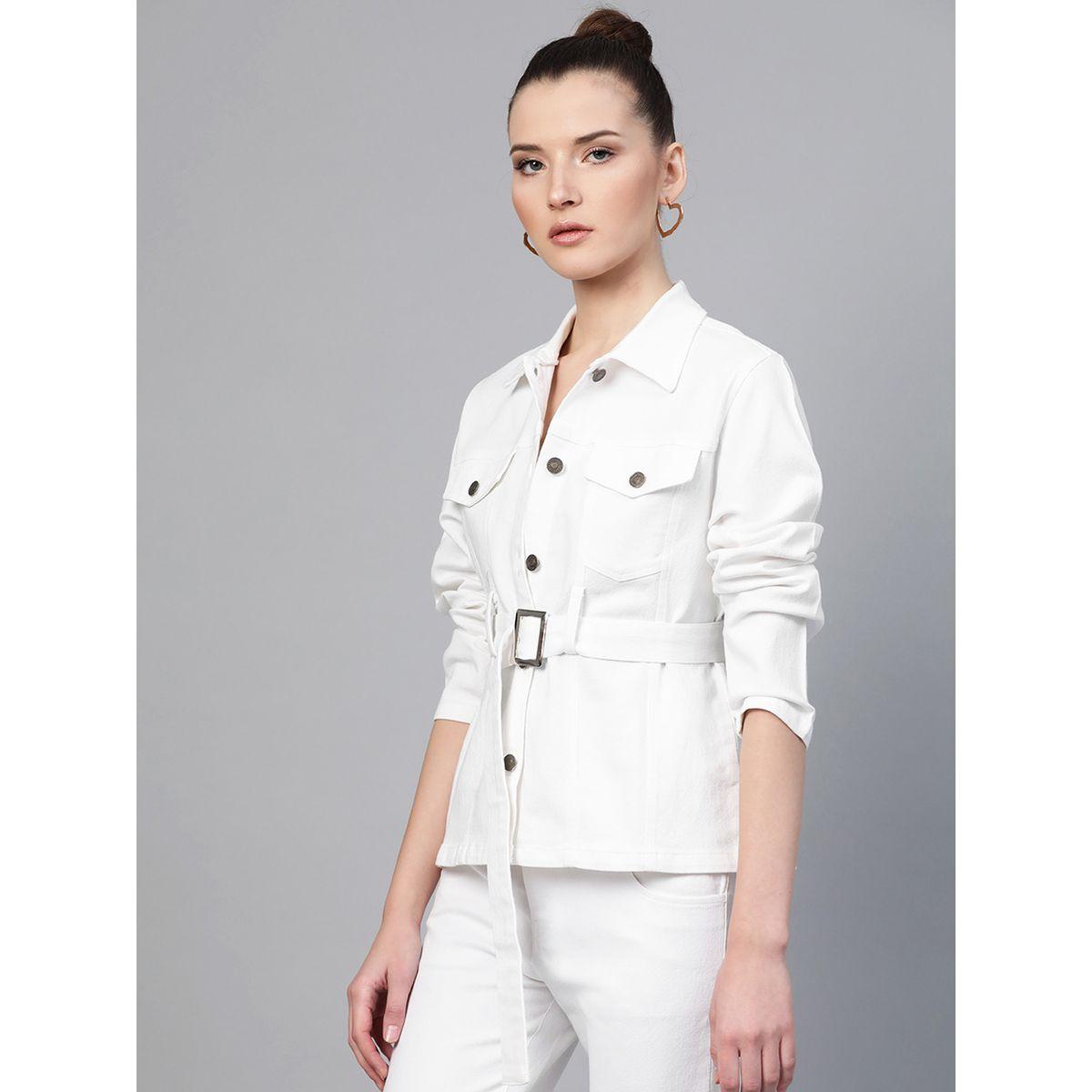 جاكيت دنيم بحزام خصر وجيوب مع أزرار ساسافراس × ستايلي-women-winterwear-coatsandjackets-jackets-image-2