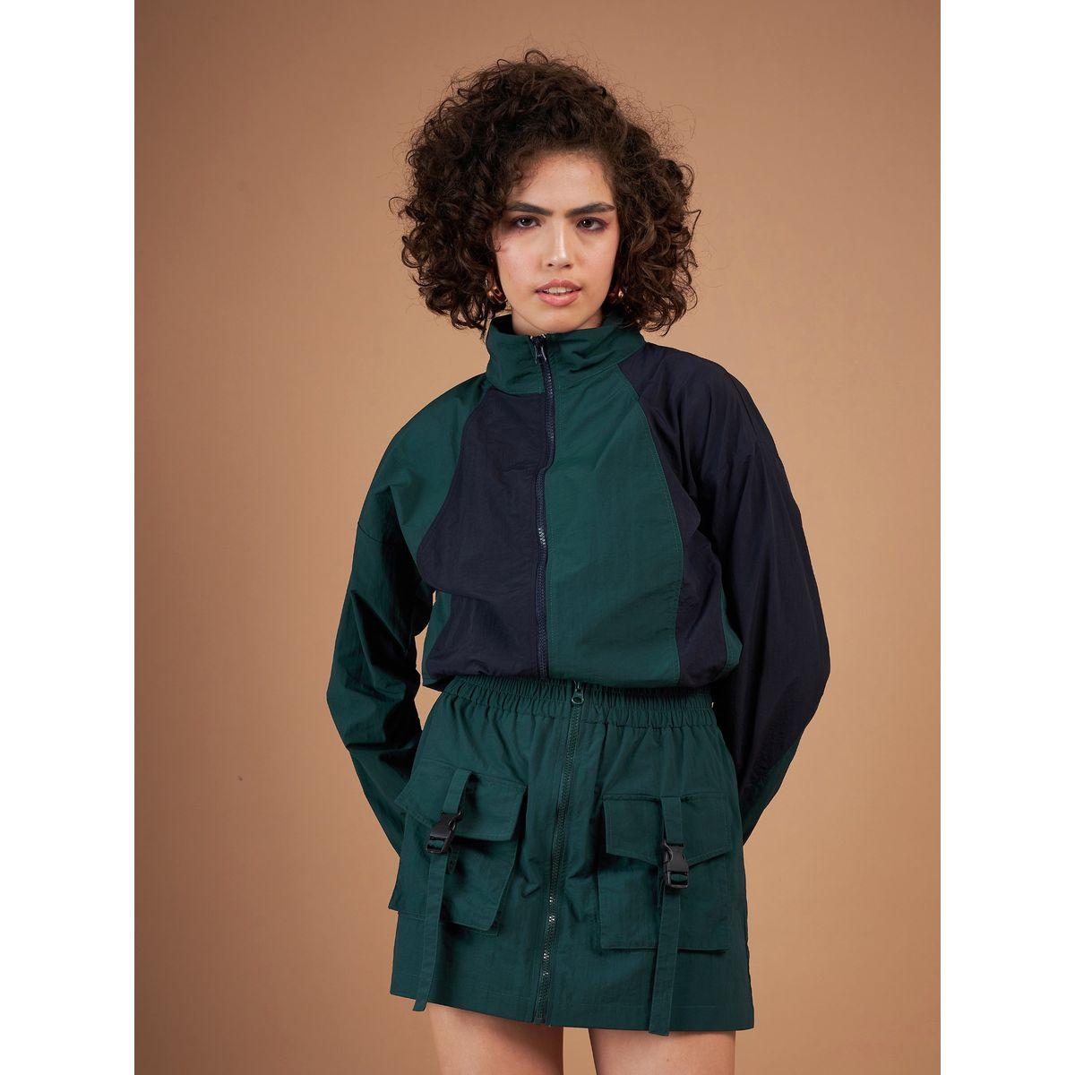 Sassafras X Styli  Color Block Parachute Zipper Jacket-women-winterwear-coatsandjackets-jackets-image-1