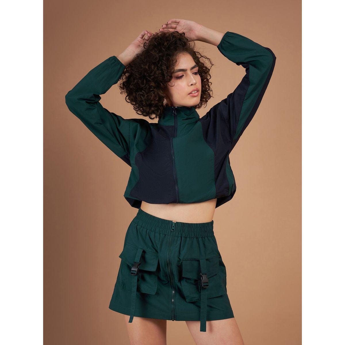 جاكيت باراشوت بنمط كتل الالوان وسحَّاب غلق ساسافراس × ستايلي-women-winterwear-coatsandjackets-jackets-image-7